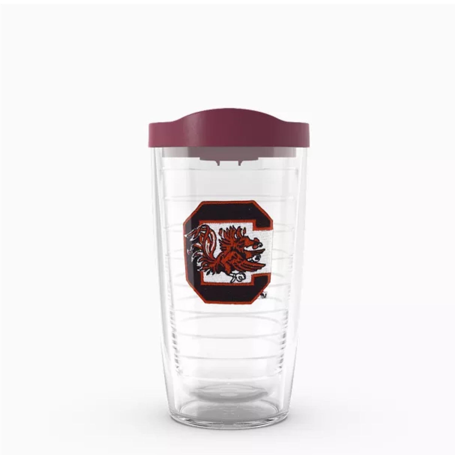 SOUTH CAROLINA GAMECOCKS 16OZ EMBROIDER BLOCK C TUMBLER WITH GARNET LID