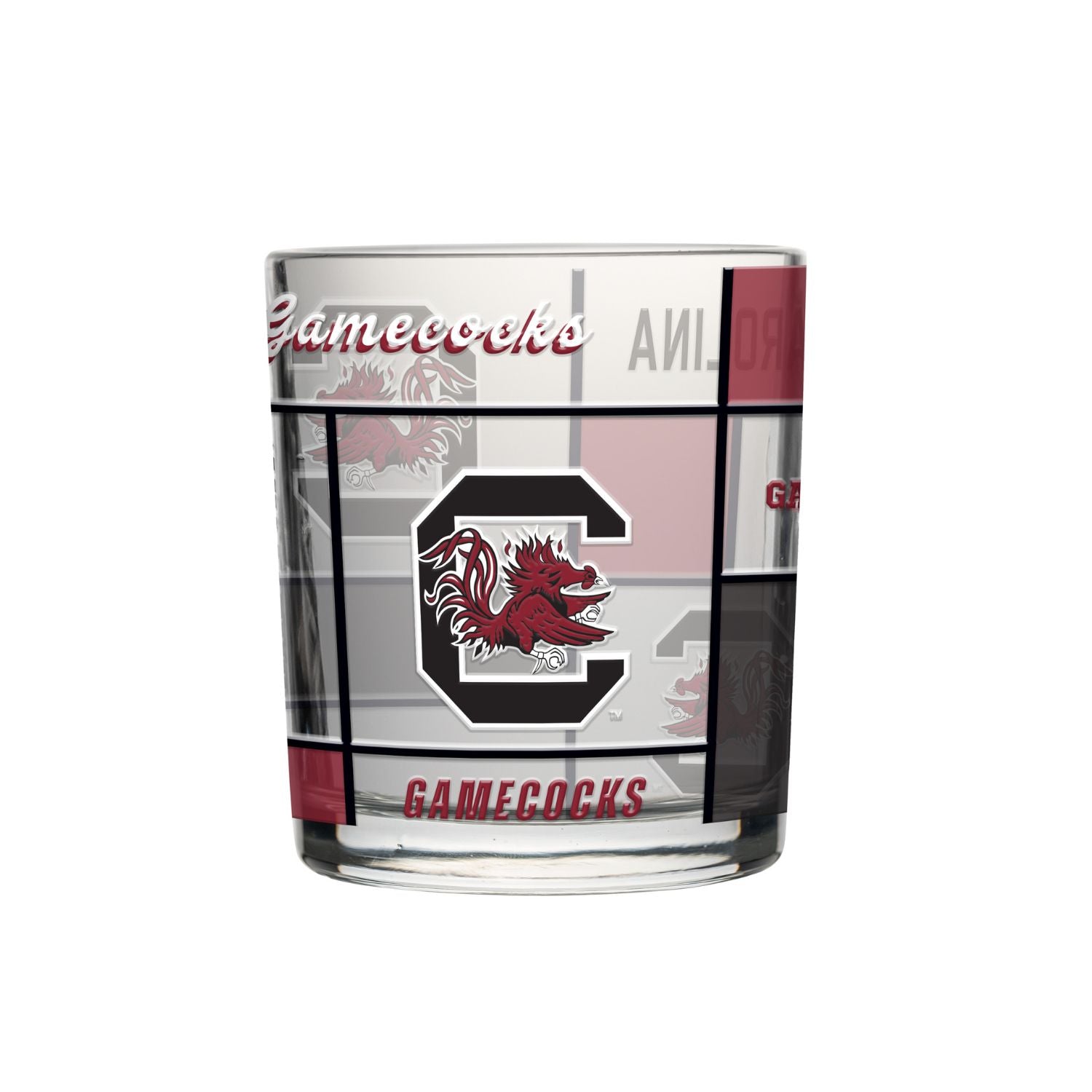 SOUTH CAROLINA GAMECOCKS 12OZ MULTICOLOR WITH C BLOCK GLASS CUP
