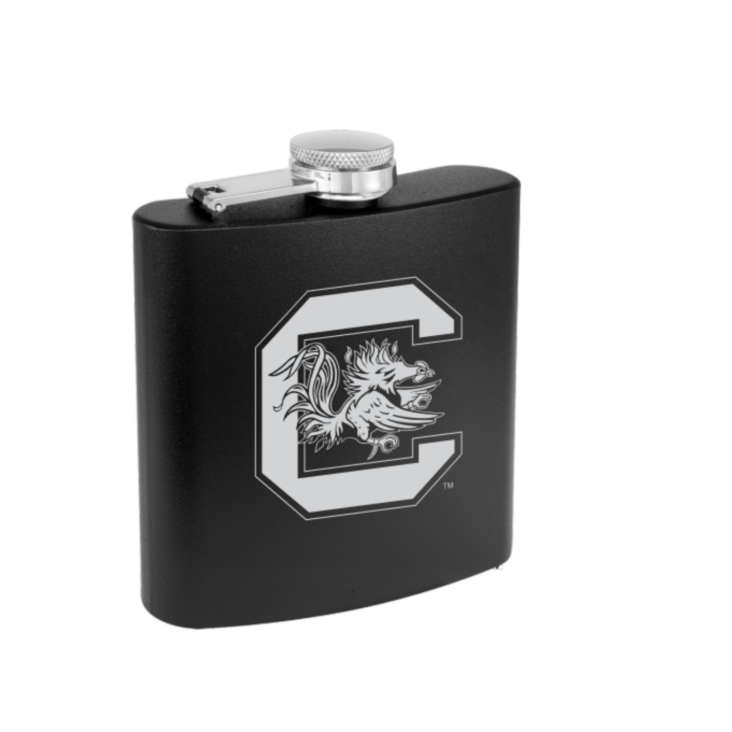 SOUTH CAROLINA GAMECOCKS BLACK WITH C BLOCK FLASK