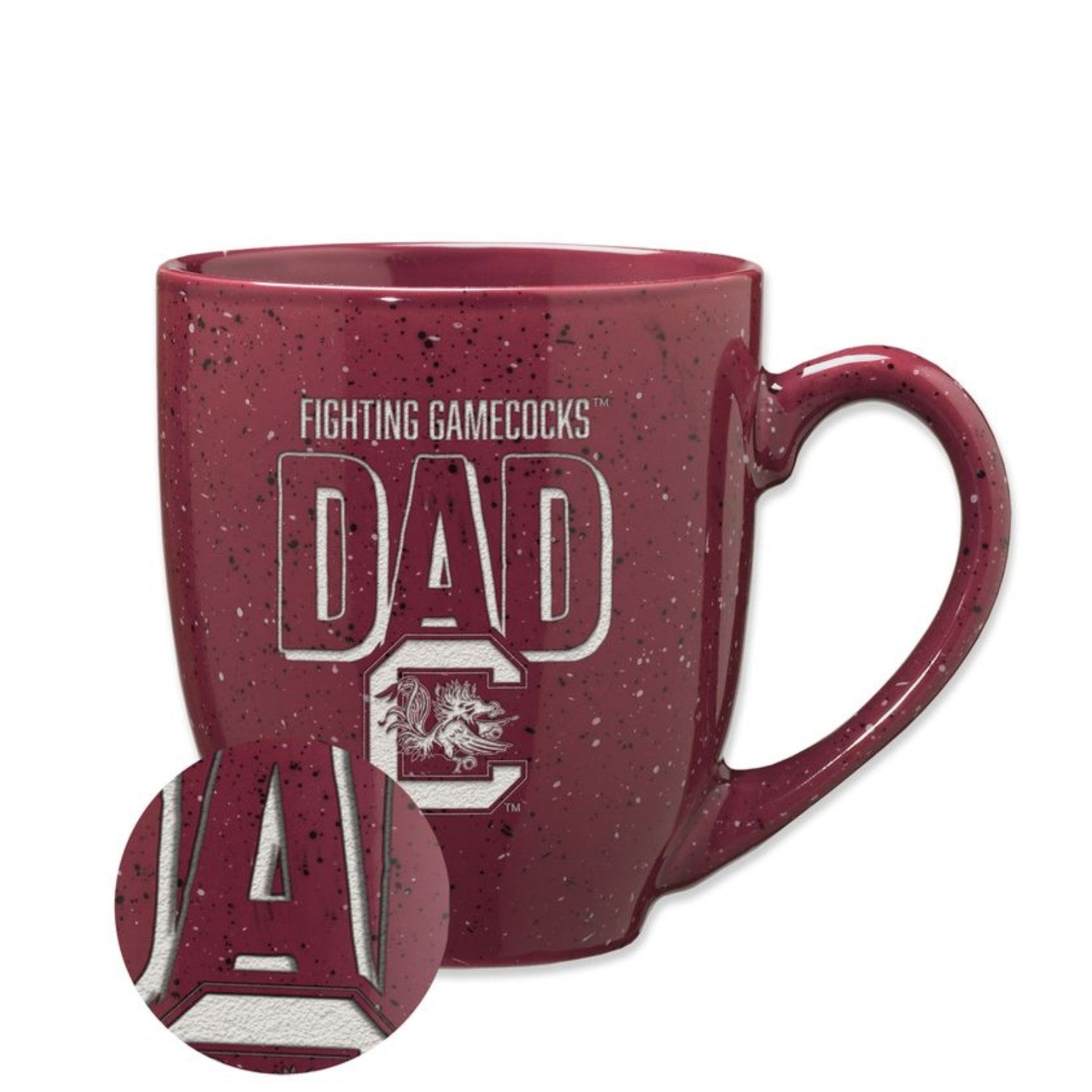 SOUTH CAROLINA GAMECOCKS GARNET GAMECOCKS DAD 16OZ BISTRO MUG