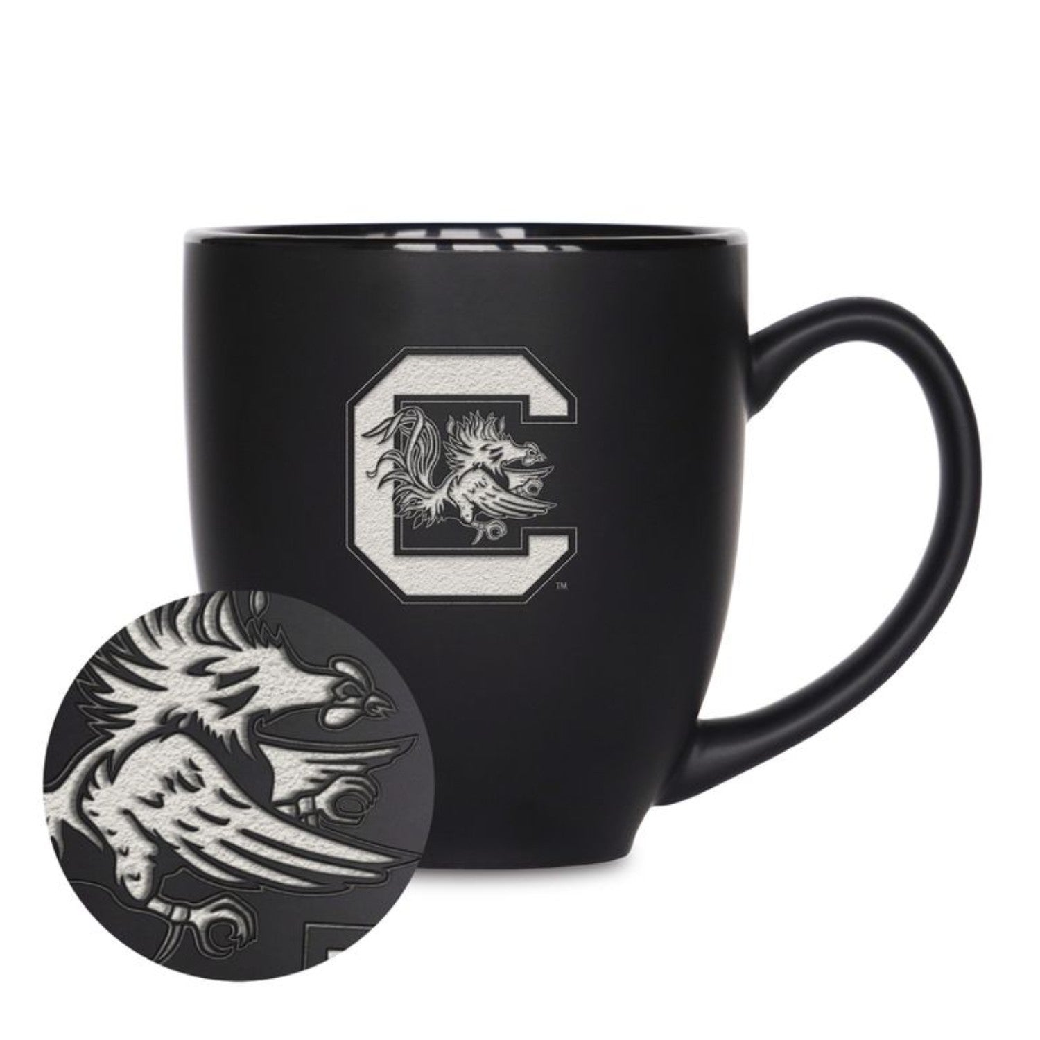 SOUTH CAROLINA GAMECOCKS MATTE BLACK BLOCK C 15OZ BISTRO MUG