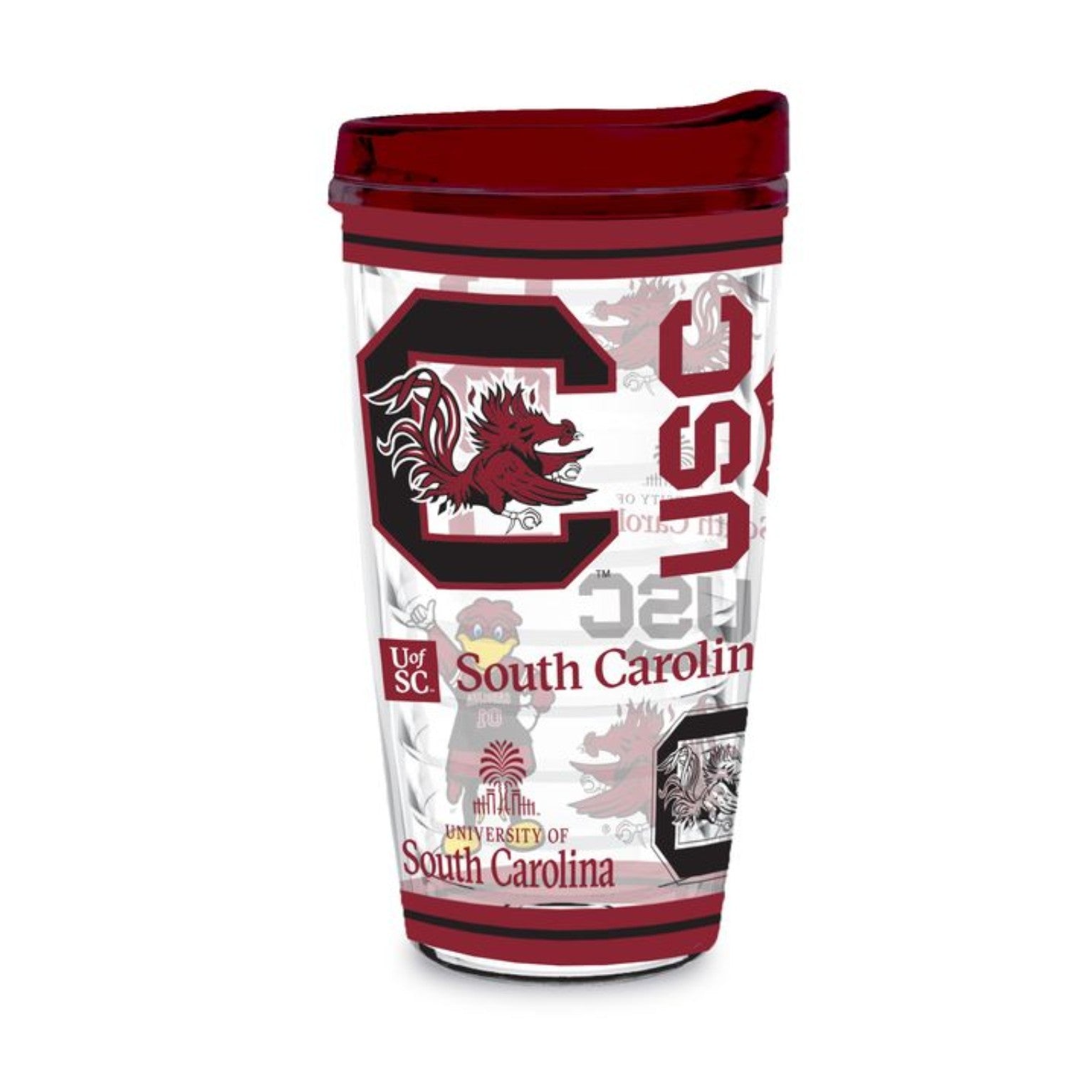 SOUTH CAROLINA GAMECOCKS 16 OZ DOUBLE WALL TUMBLER WITH LID