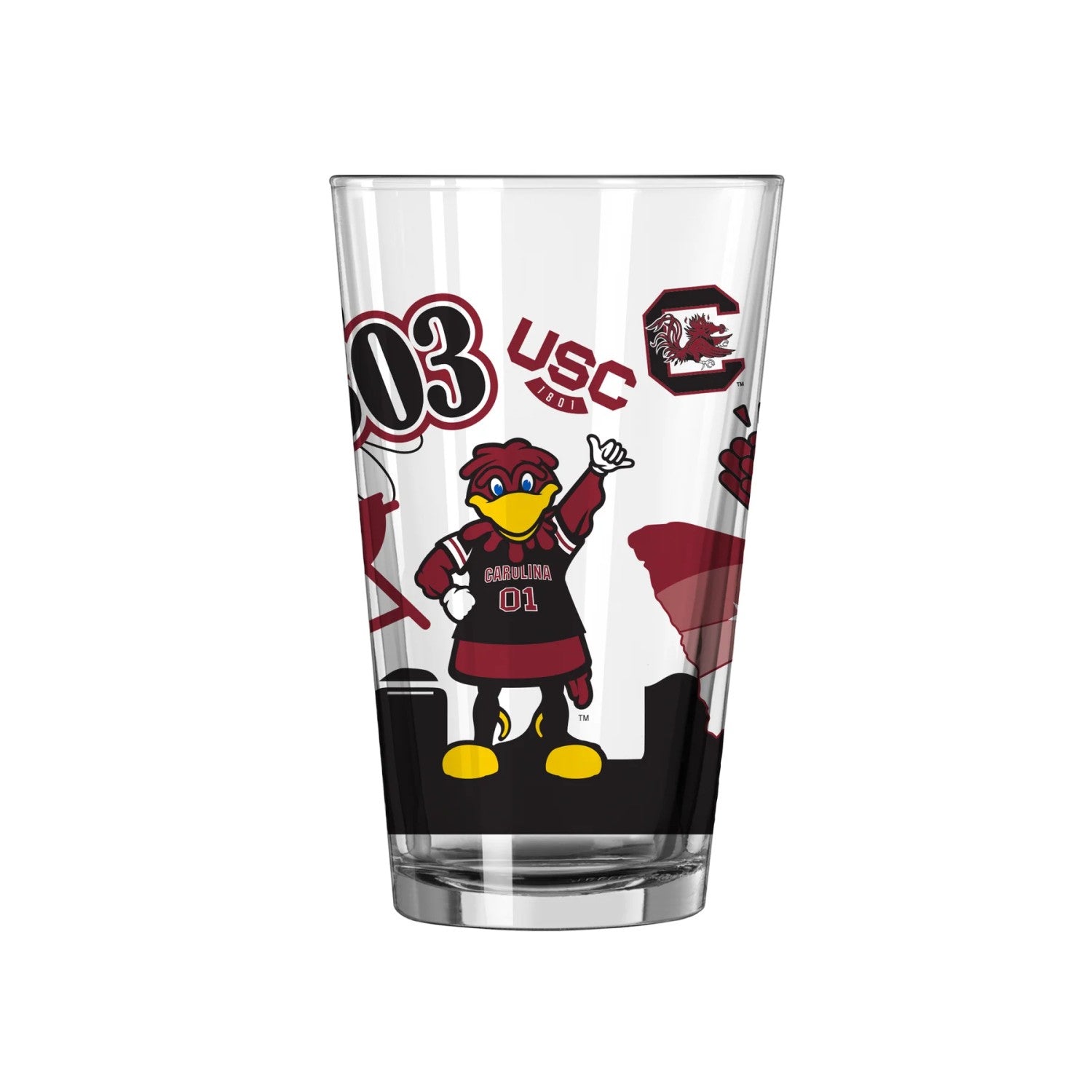 SOUTH CAROLINA GAMECOCKS NATIVE PINT GLASS
