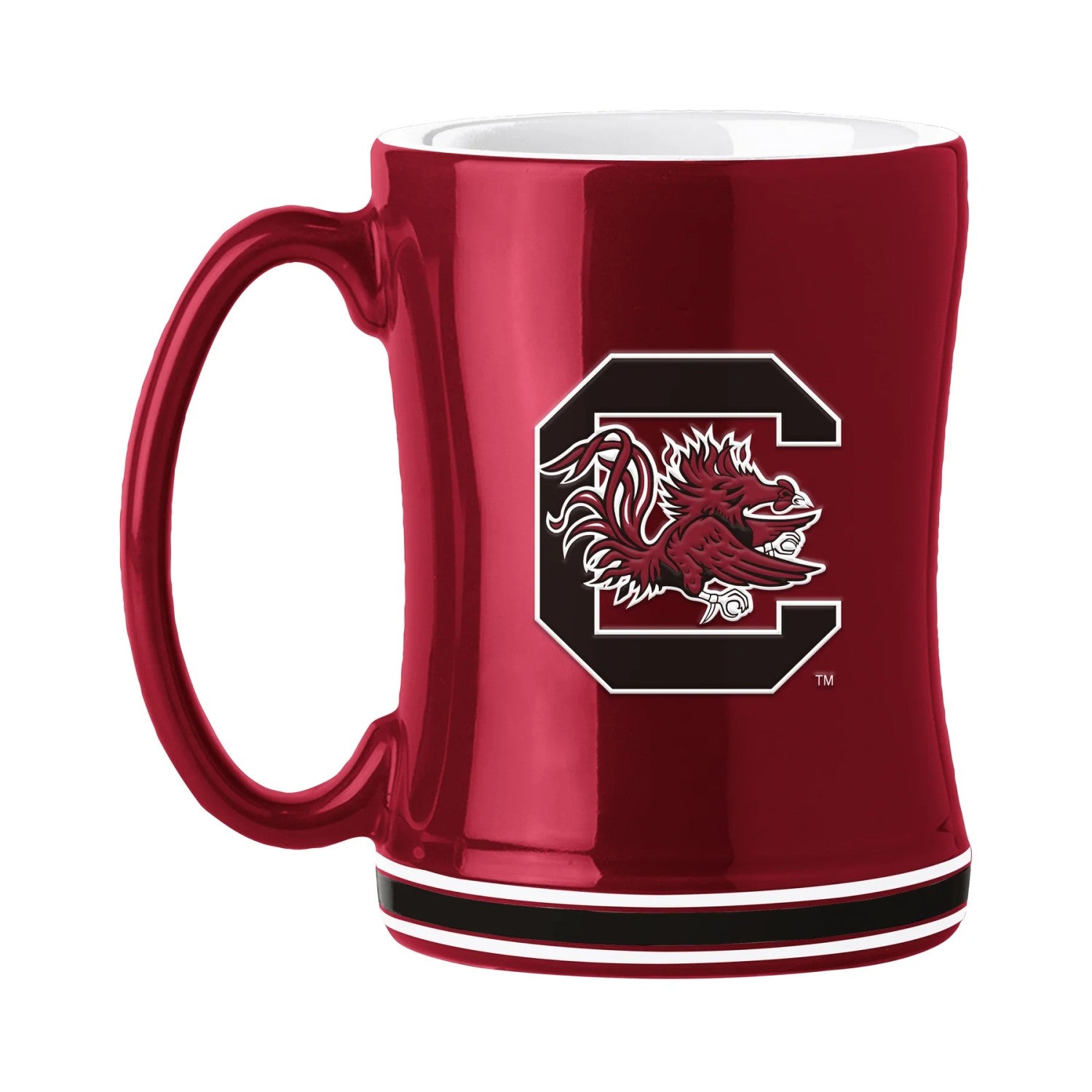 SOUTH CAROLINA GAMECOCKS GARNET 14OZ BLOCK C RELEIF MUG
