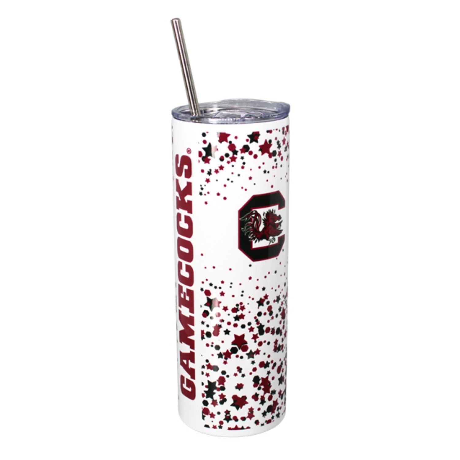SOUTH CAROLINA GAMECOCKS CONFETTI SKINNY TUMBLER