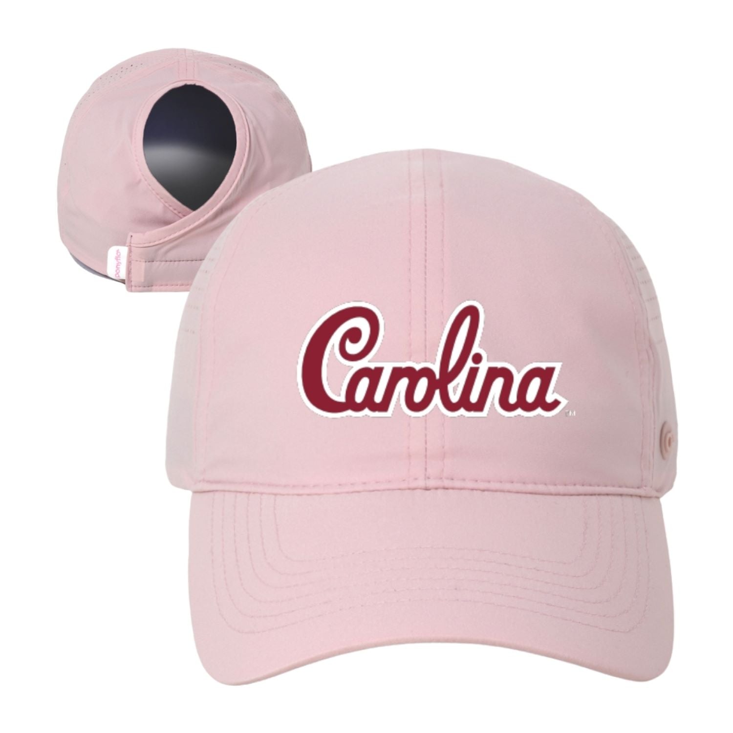 SOUTH CAROLINA GAMECOCKS PINK SCRIPT CAROLINA LADIES PONYFLO HAT