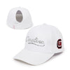 SOUTH CAROLINA GAMECOCKS WHITE BLING PONYTAIL HAT