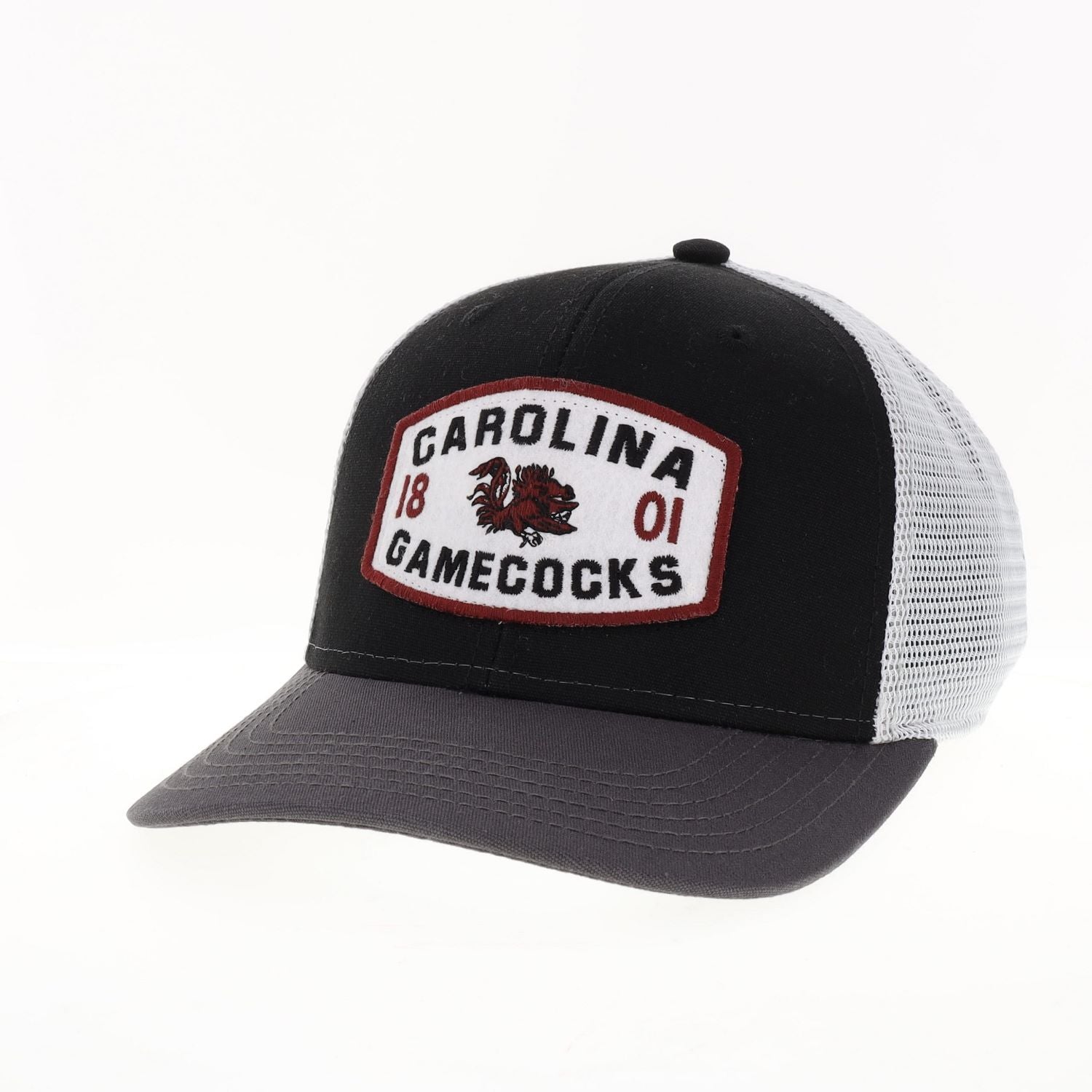 BLACK AND WHITE MID-PRO LEGACY SNAPBACK WITH CAROLINA GAMECOCKS PATCH
