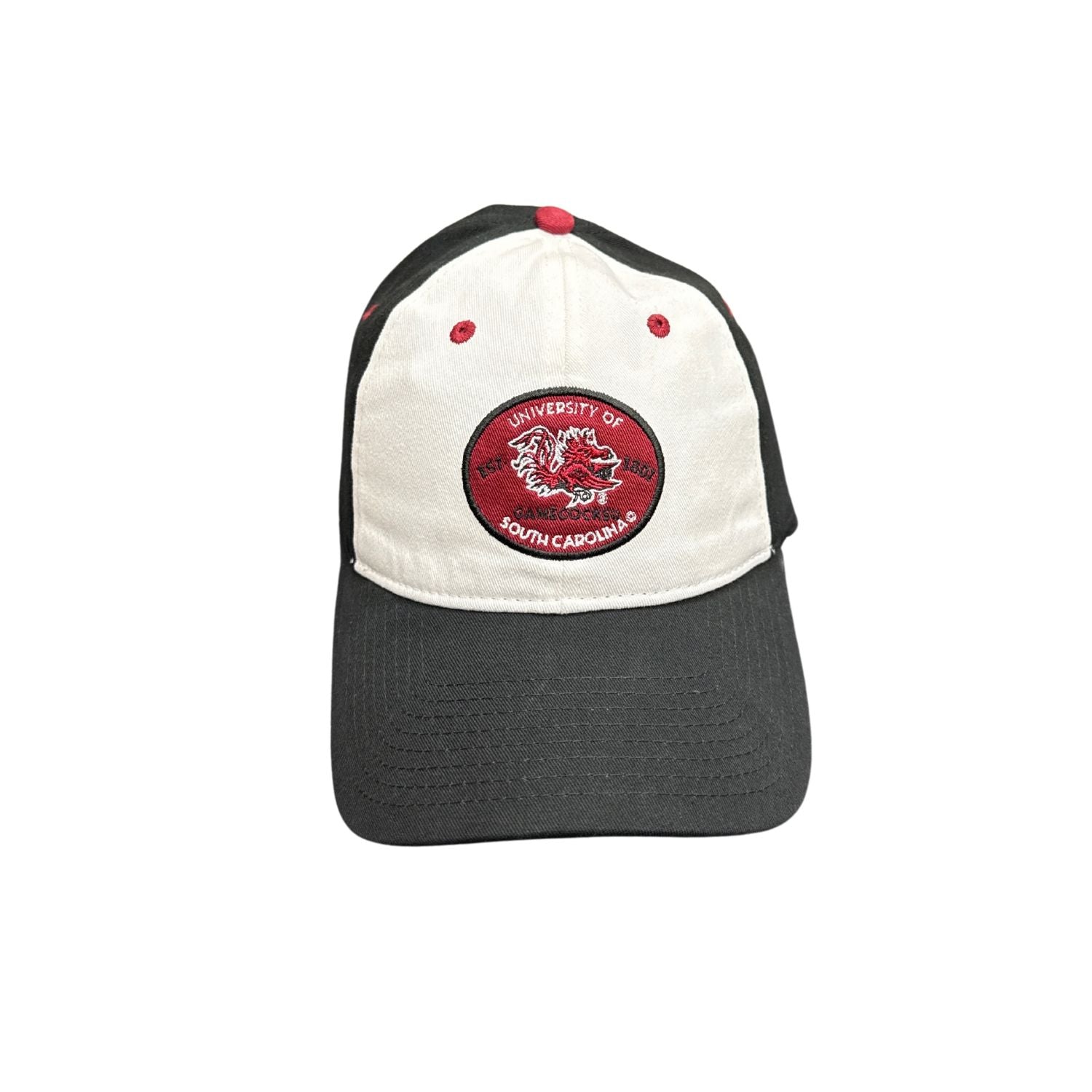 SOUTH CAROLINA GAMECOCKS BLACK AND WHITE 1801 PATCH HAT