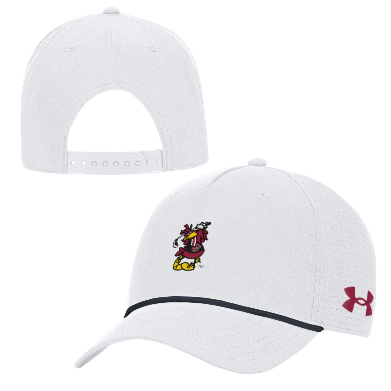 SOUTH CAROLINA GAMECOCKS WHITE GOLFING COCKY ROPE HAT