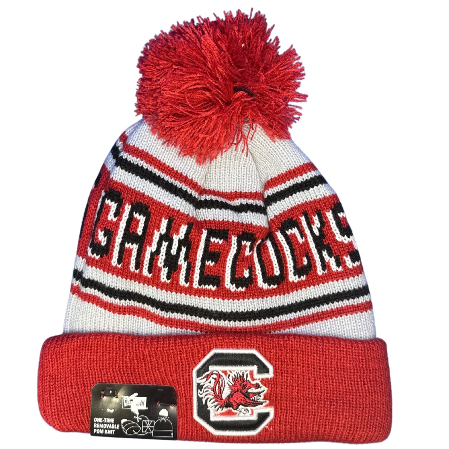 SOUTH CAROLINA GAMECOCKS GARNET POM BEANIE