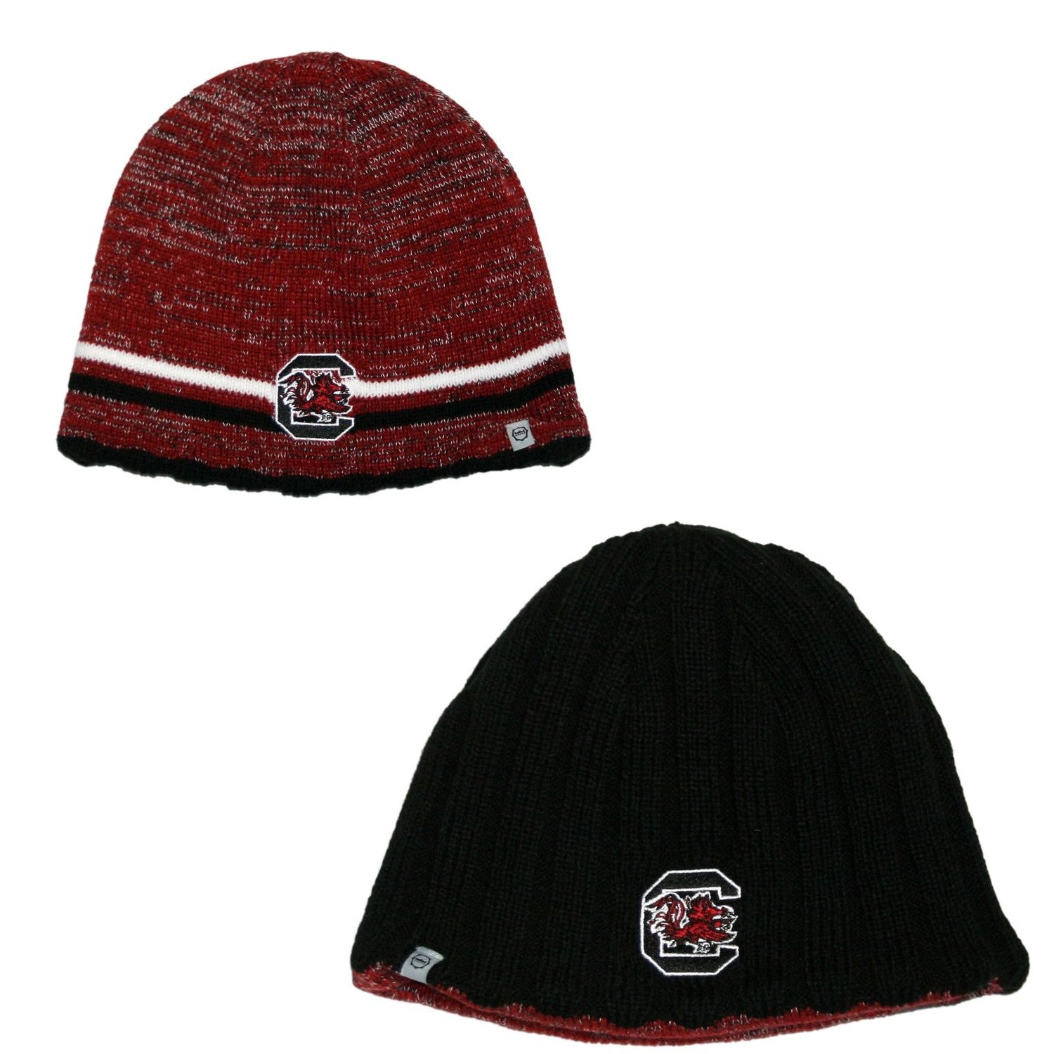 SOUTH CAROLINA GAMECOCKS GARNET AND BLACK BLUR REVERSIBLE BEANIE
