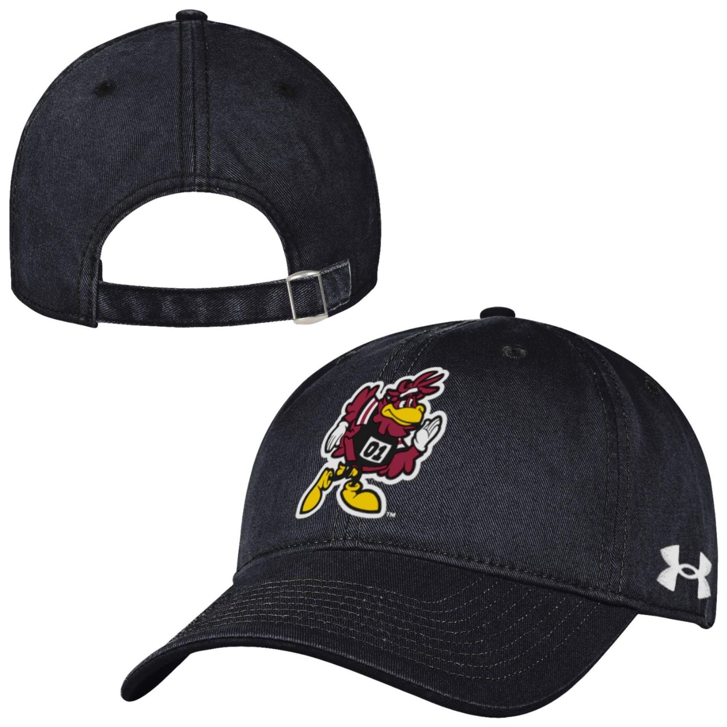SOUTH CAROLINA GAMECOCKS UA BLACK COCKY TRACK HAT