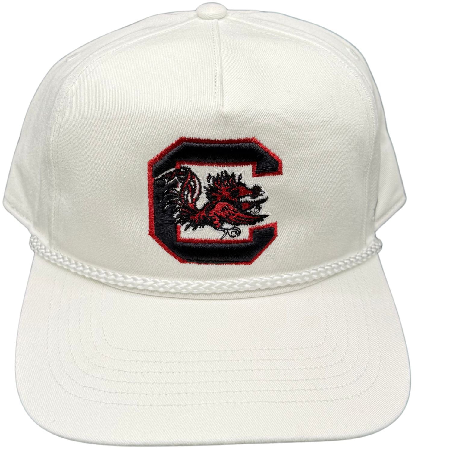 SOUTH CAROINA GAMECOCKS WHITE C BLOCK ROPE HAT