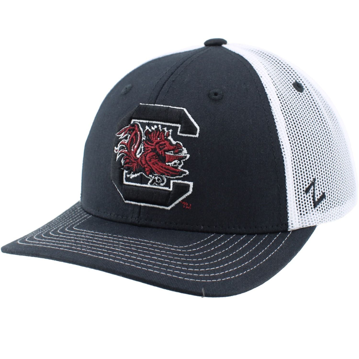SOUTH CAROLINA GAMECOCKS BLACK BLOCK C TRUCKER HAT
