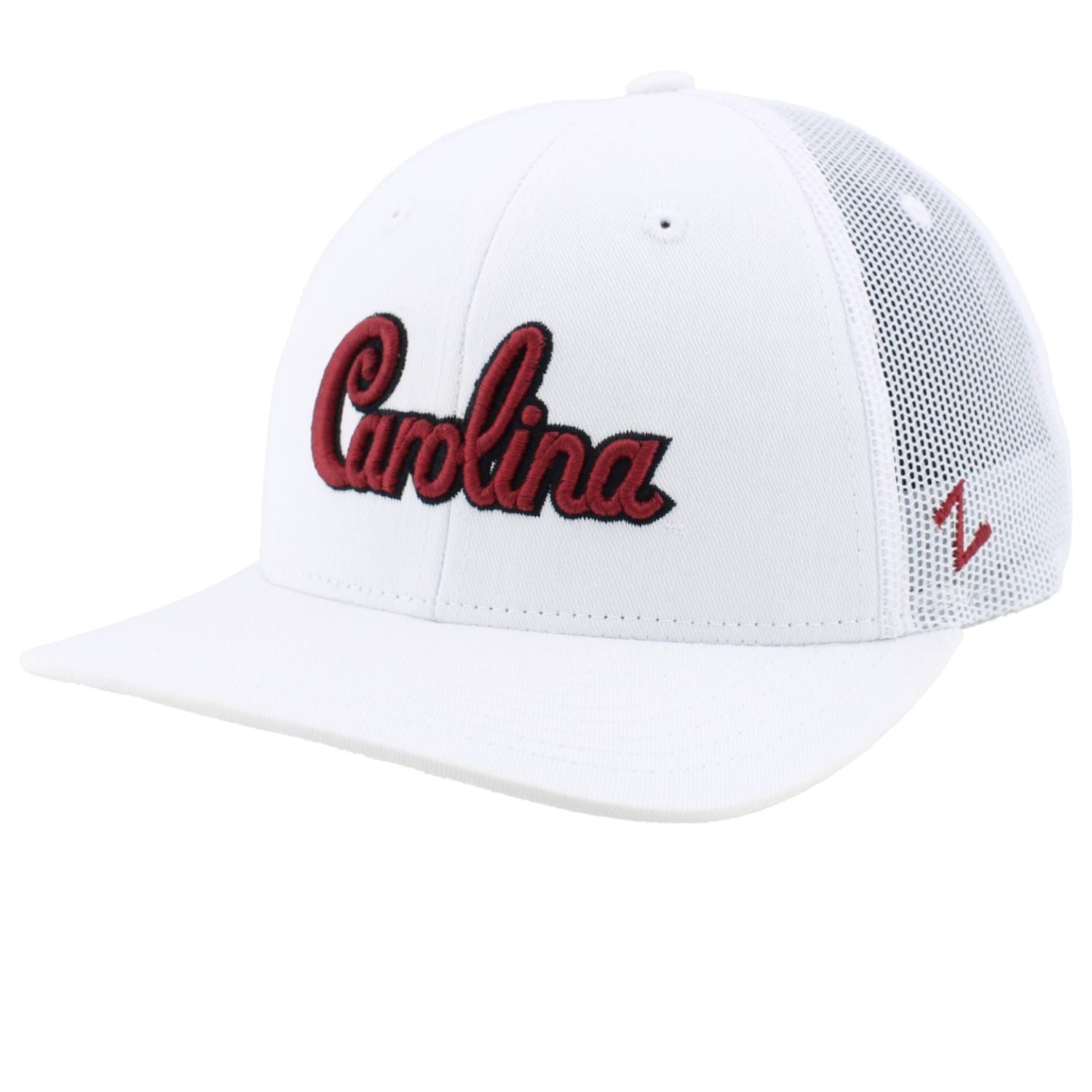 SOUTH CAROLINA GAMECOCKS WHITE SCRIPT TRUCKER HAT