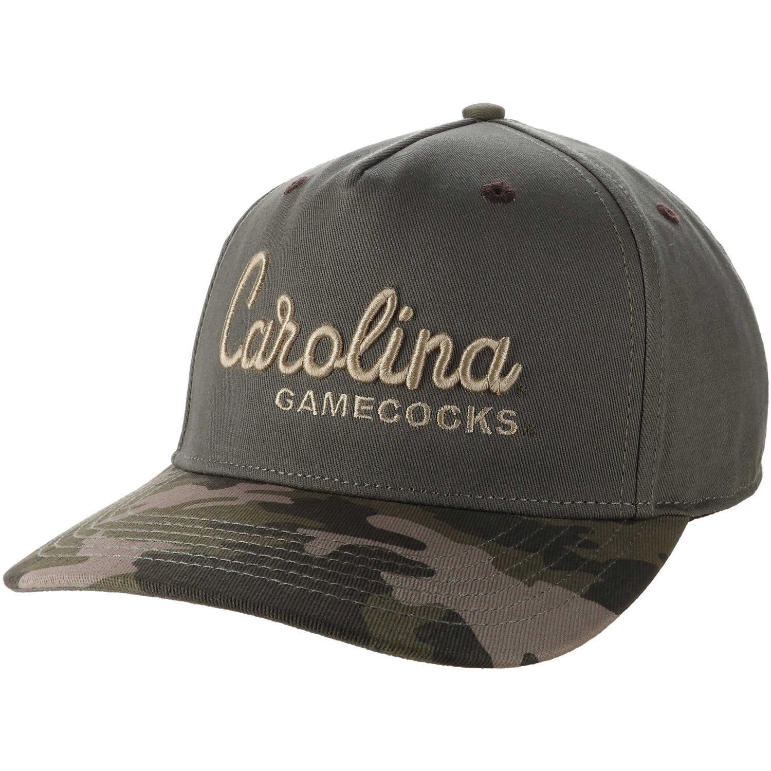 SOUTH CAROLINA GAMECOCKS GREEN AND CAMO SCRIPT CAROLINA HAT