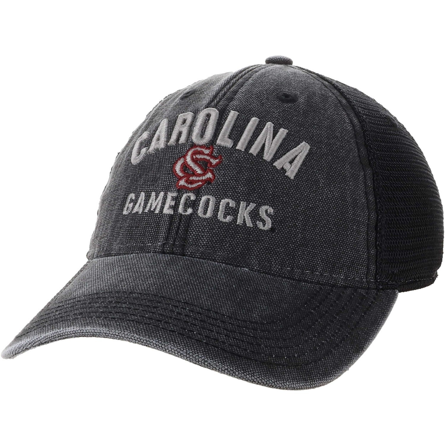 SOUTH CAROLINA GAMECOCKS BLACK INTERLOCKING SC TRUCKER