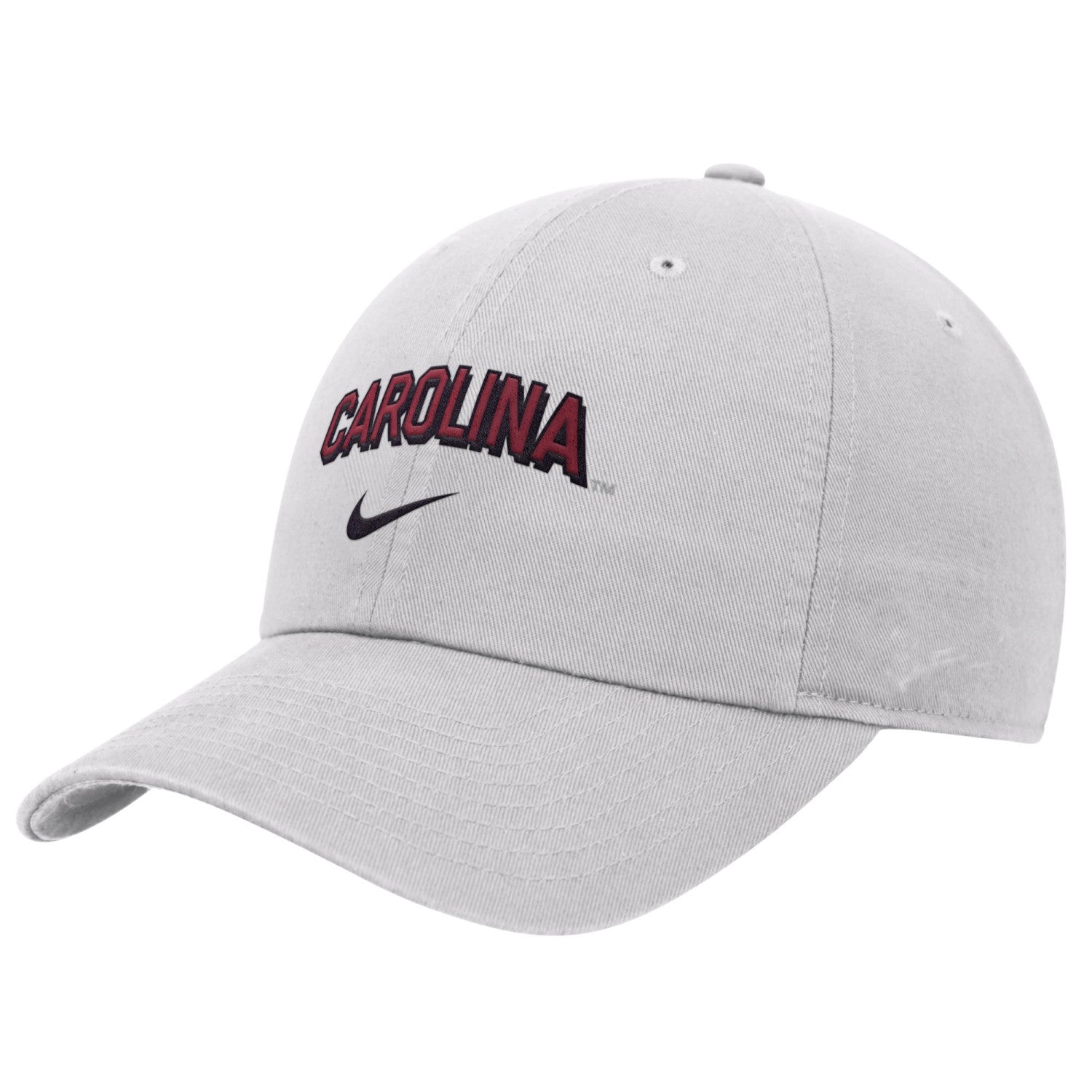 SOUTH CAROLINA GAMECOCKS WHITE ARCH CAROLINA SWOOSH NIKE CLUB HAT