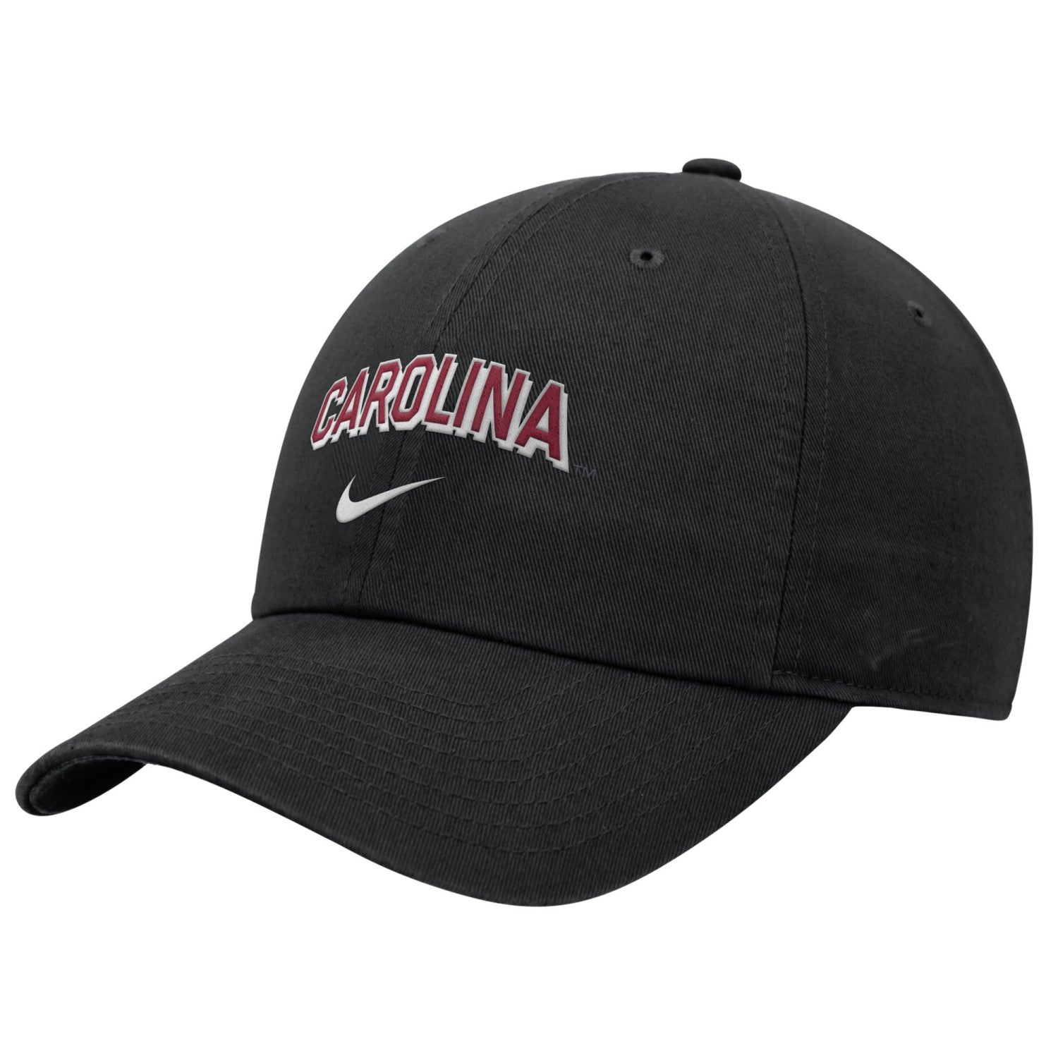 SOUTH CAROLINA GAMECOCKS BLACK ARCH CAROLINA SWOOSH NIKE CLUB HAT