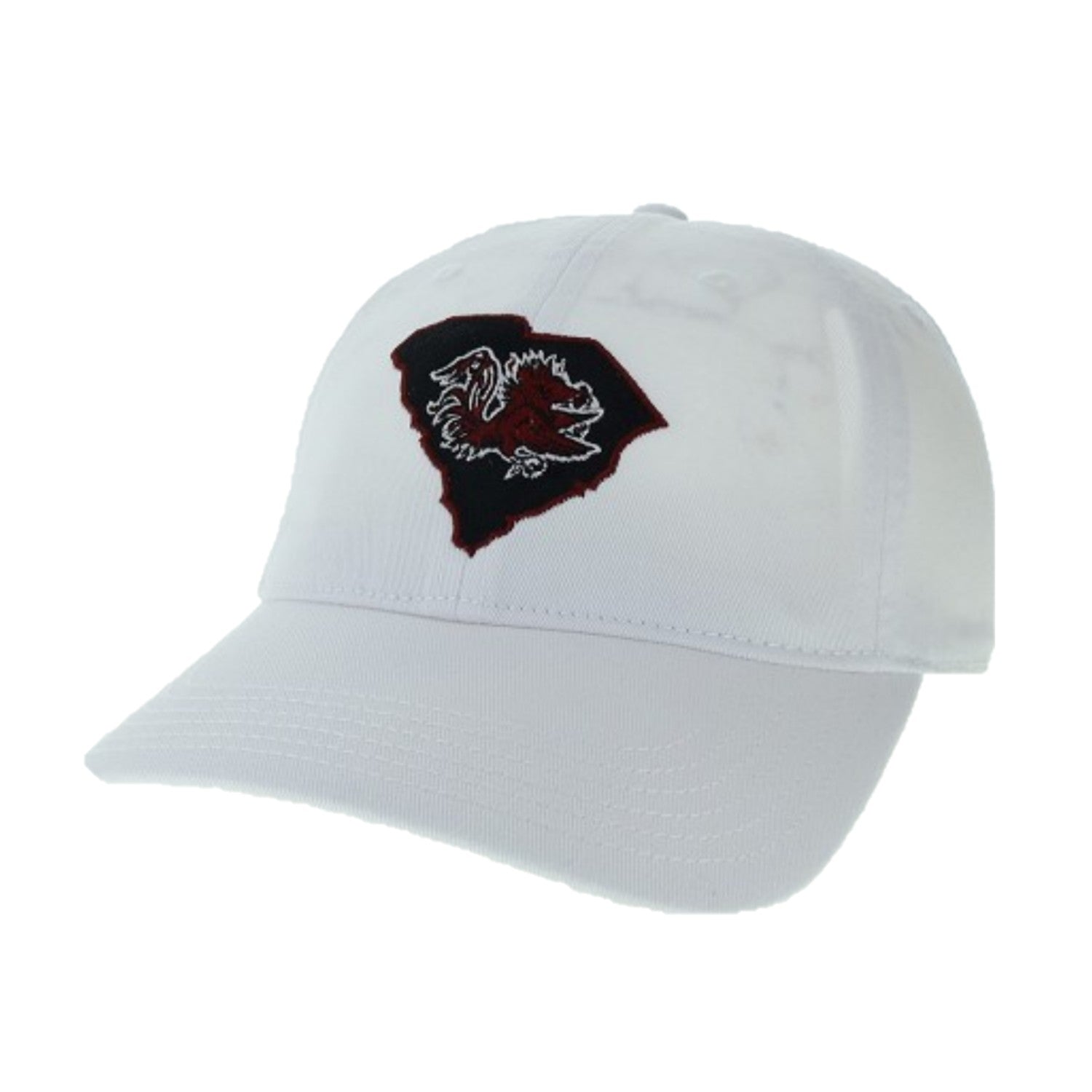 SOUTH CAROLINA GAMECOCKS WHITE STATE WITH GAMECOCK HAT