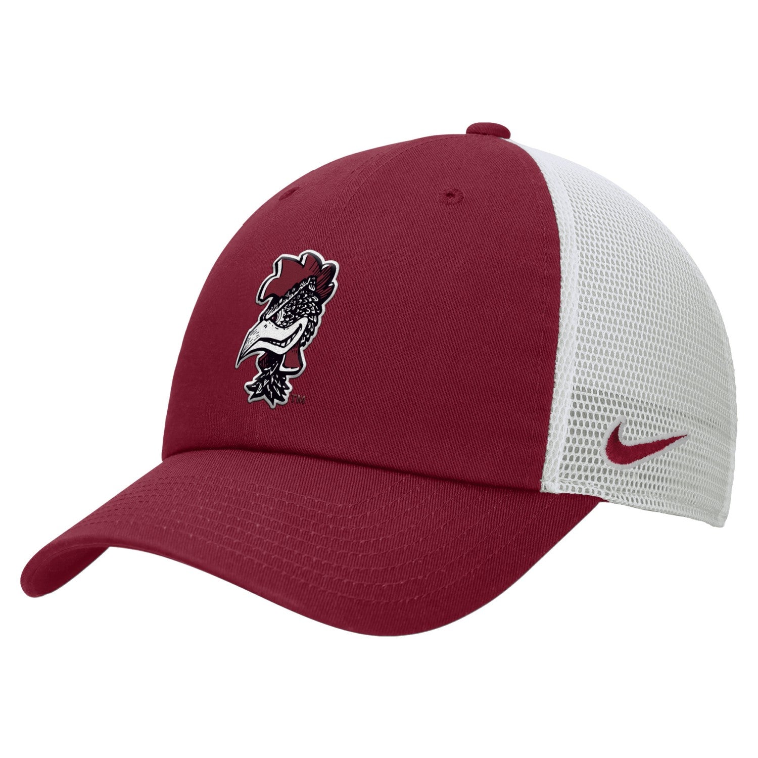 SOUTH CAROLINA GAMECOCKS GARNET AND WHITE VAULT NIKE CLUB CAP TRUCKER