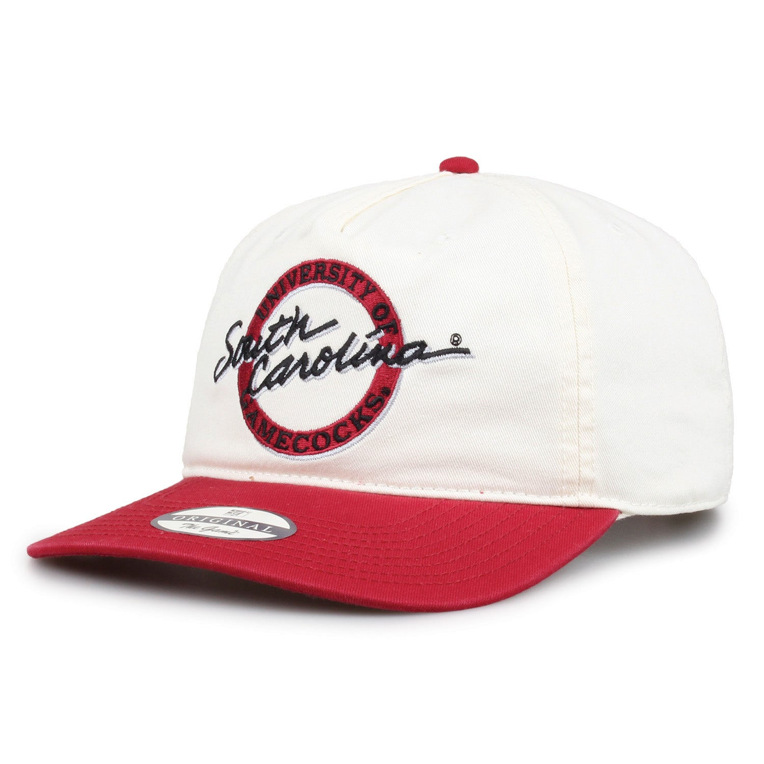 SOUTH CAROLINA GAMECOCKS IVORY AND GARNET ORIGINAL CIRCLE SNAPBACK