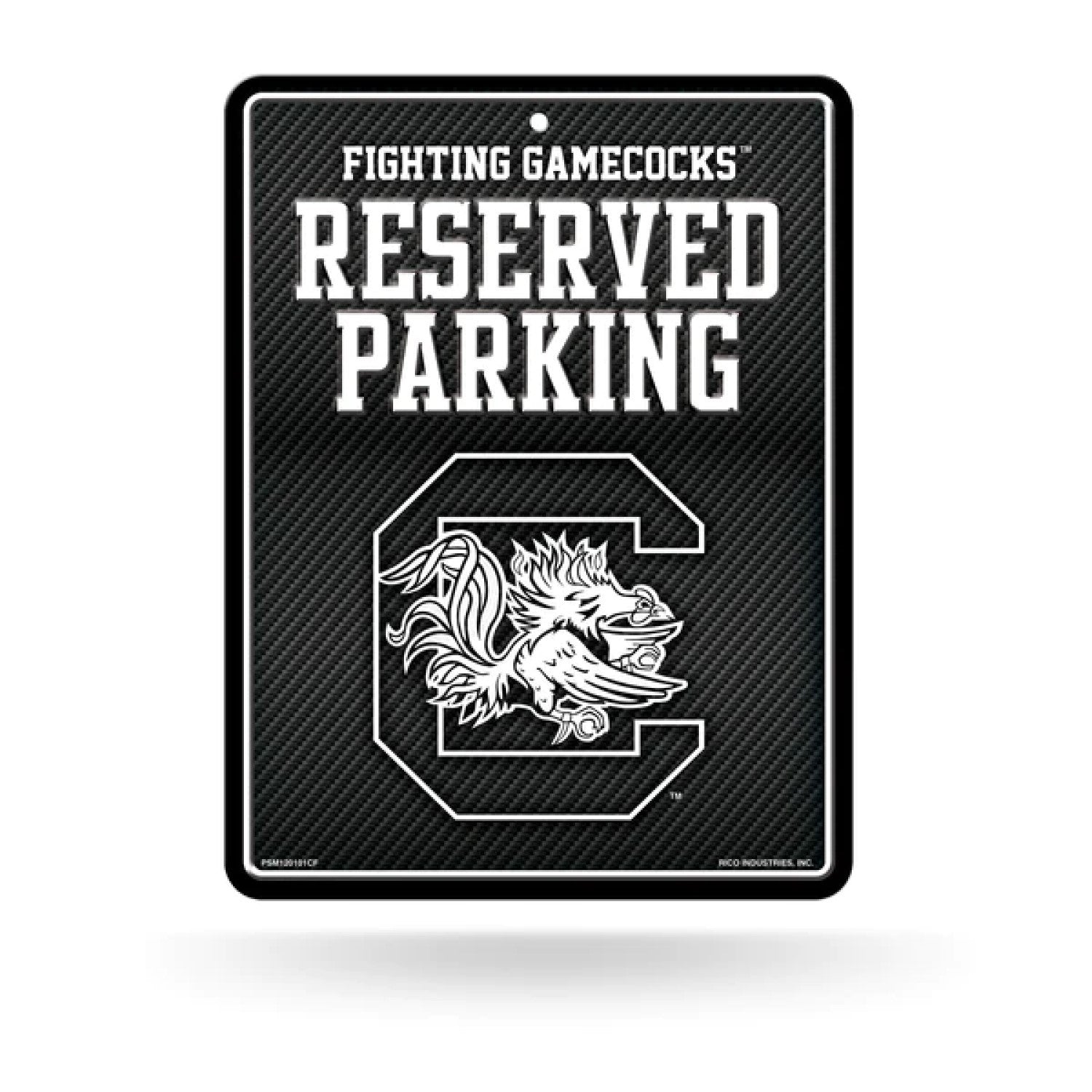 FIGHTING GAMEOCCKS CARBON FIBER RESERVED PARKING METAL SIGN