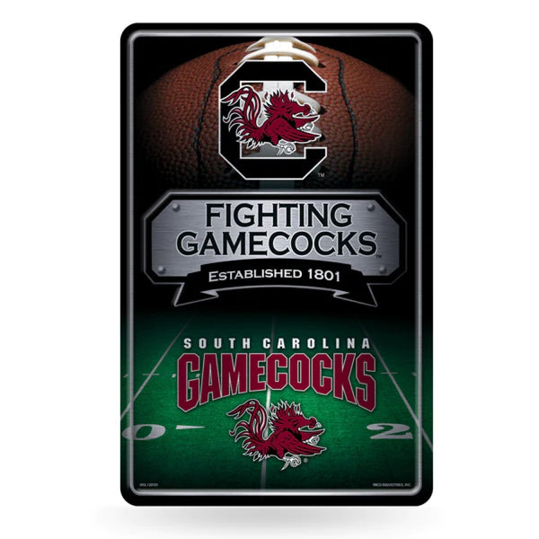 FIGHTING GAMECOCKS EST. 1801 11X17 EMBOSSED METAL SIGN - Gamecock ...