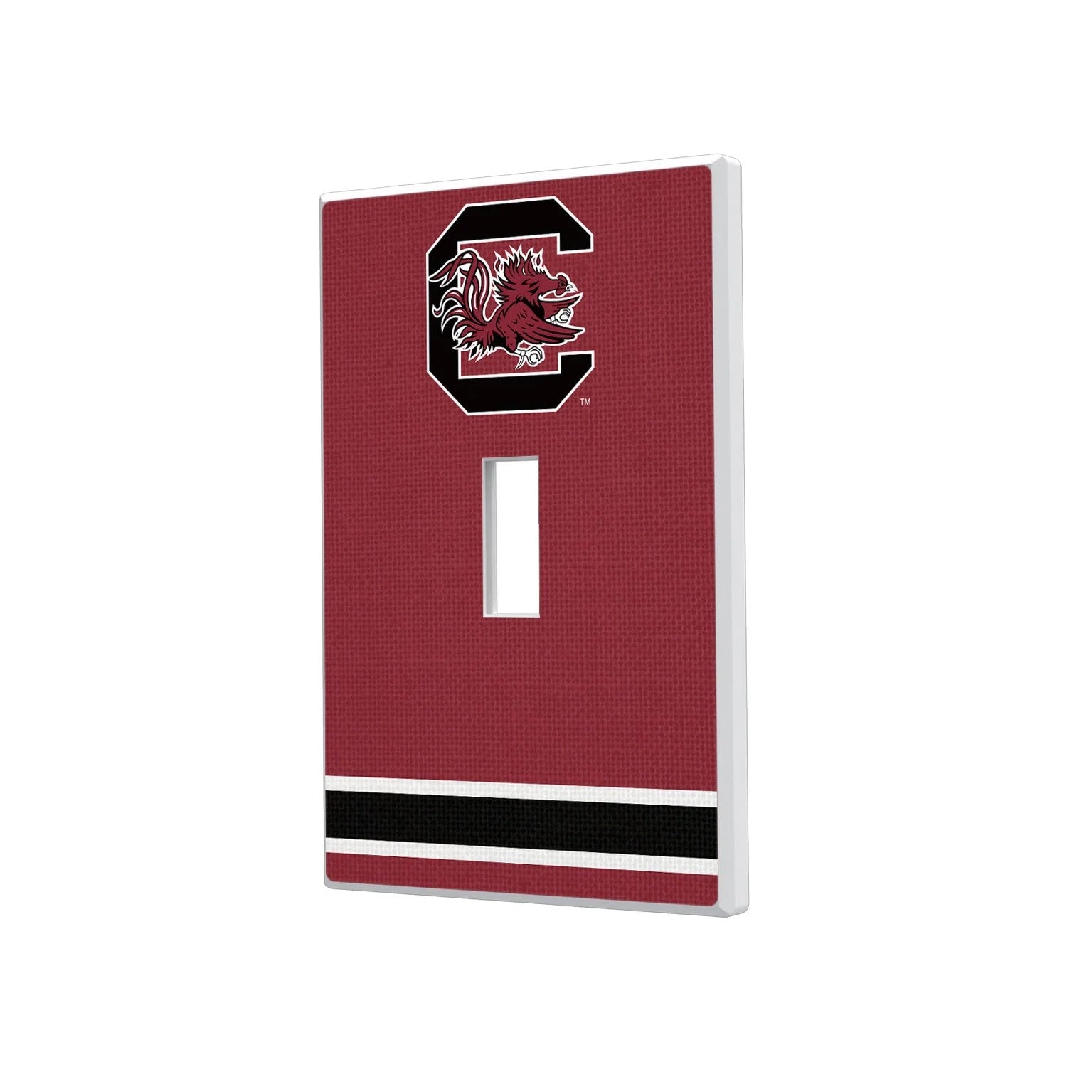 SOUTH CAROLINA GAMECOCKS STRIPE HIDDEN-SCREW LIGHT SWITCH PLATE