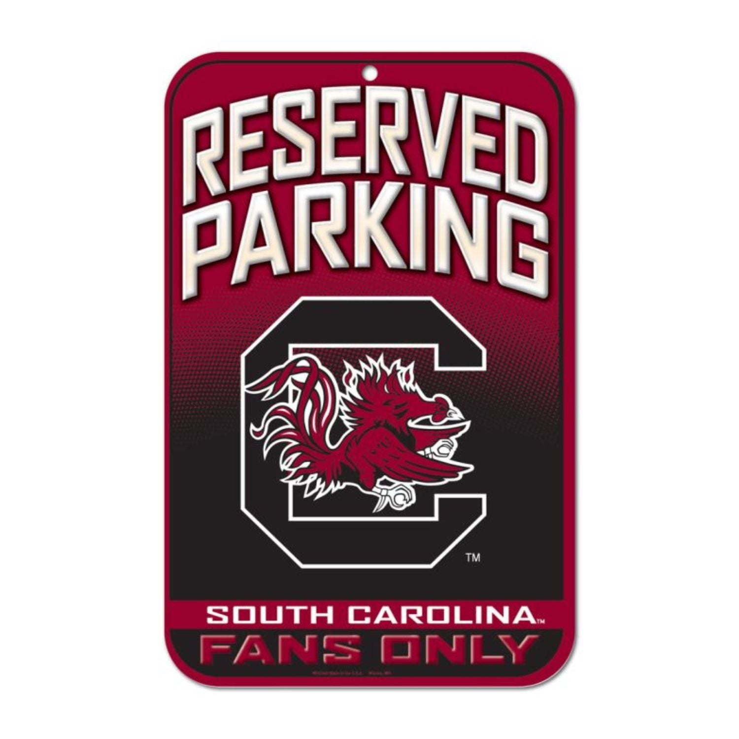SOUTH CAROLINA GAMEOCKS GARNET AND BLACK PARKING SIGN