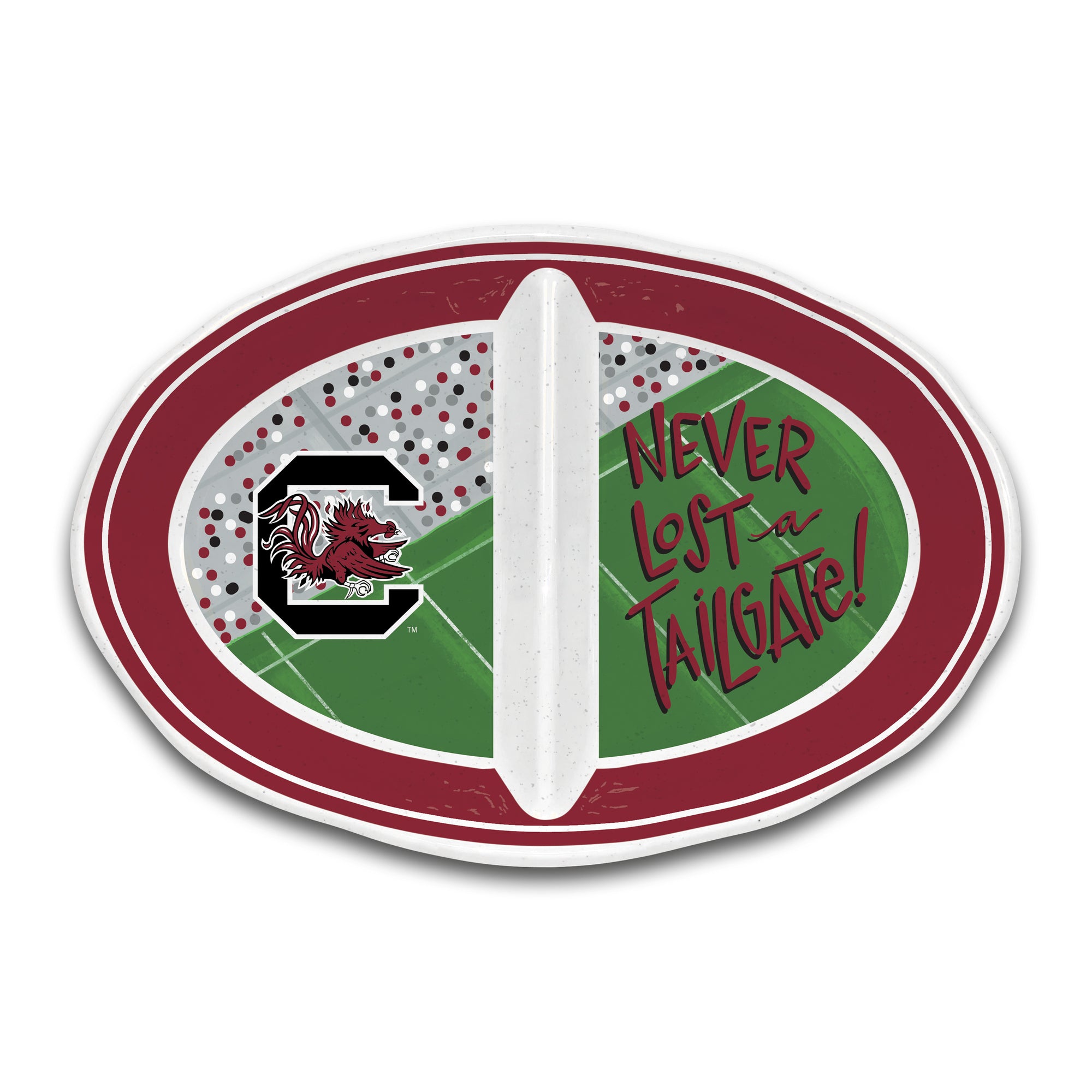 SOUTH CAROLINA GAMECOCKS TWO SECTION PLATTER