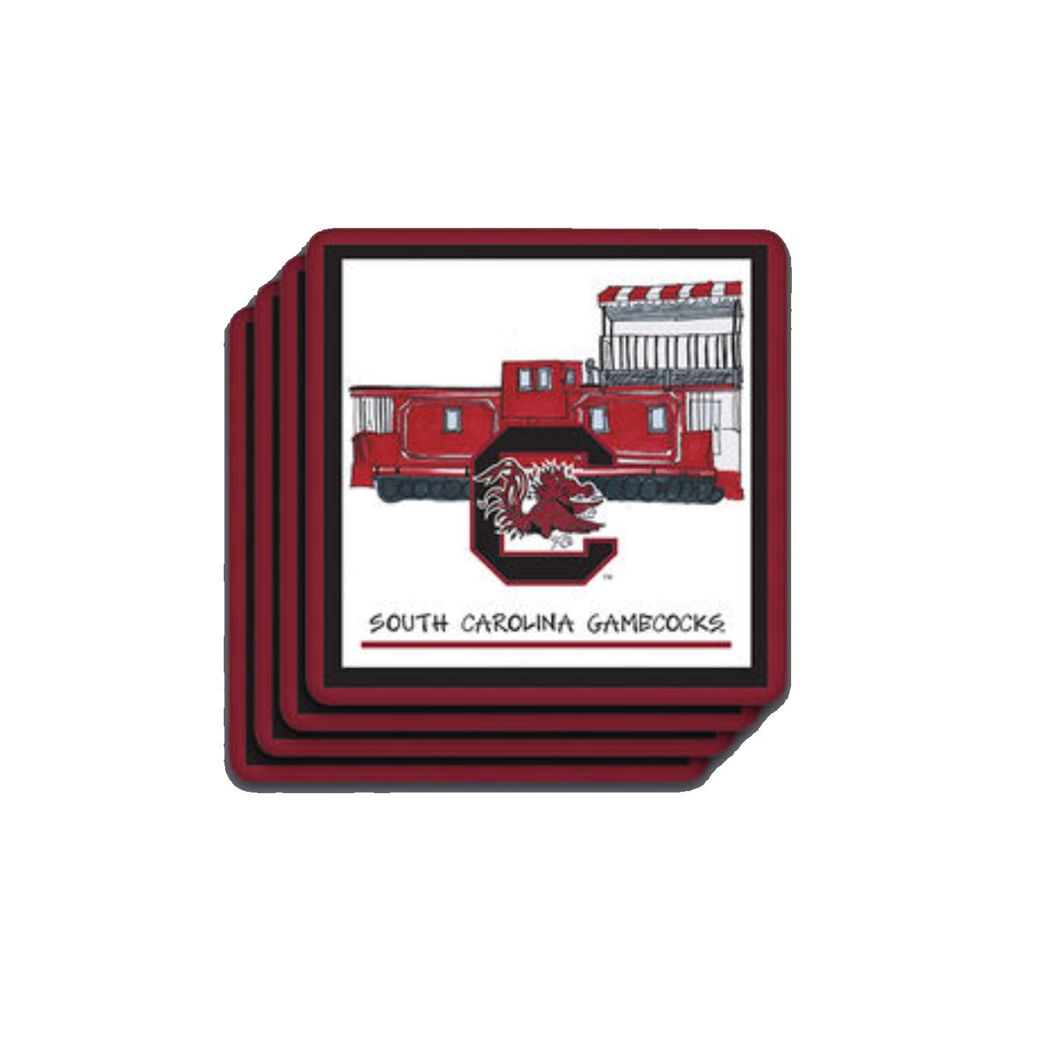 SOUTH CAROLINA GAMECOCKS 4 PACK COASTER SET