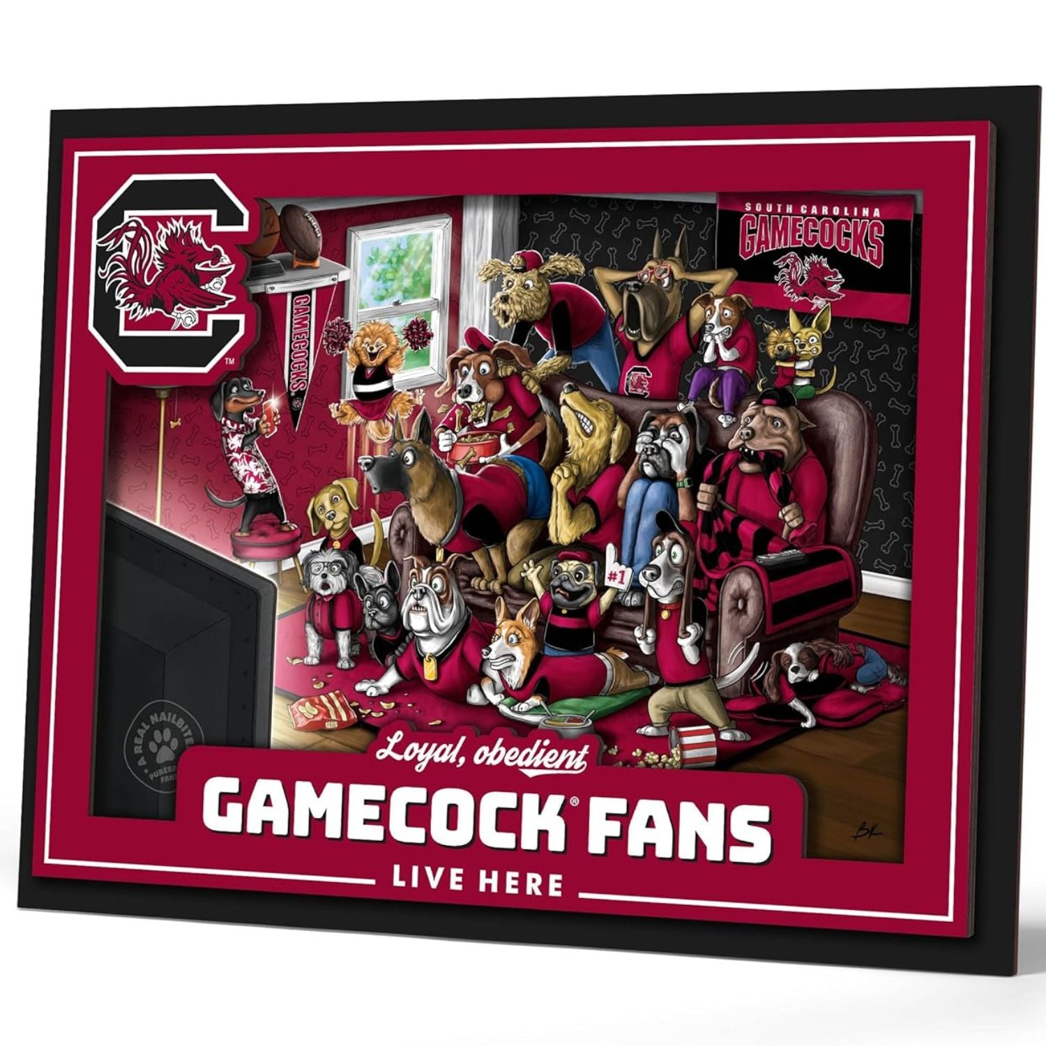 SOUTH CAROLINA GAMECOCKS GARNET/BLACK PUREBRED WALL ART