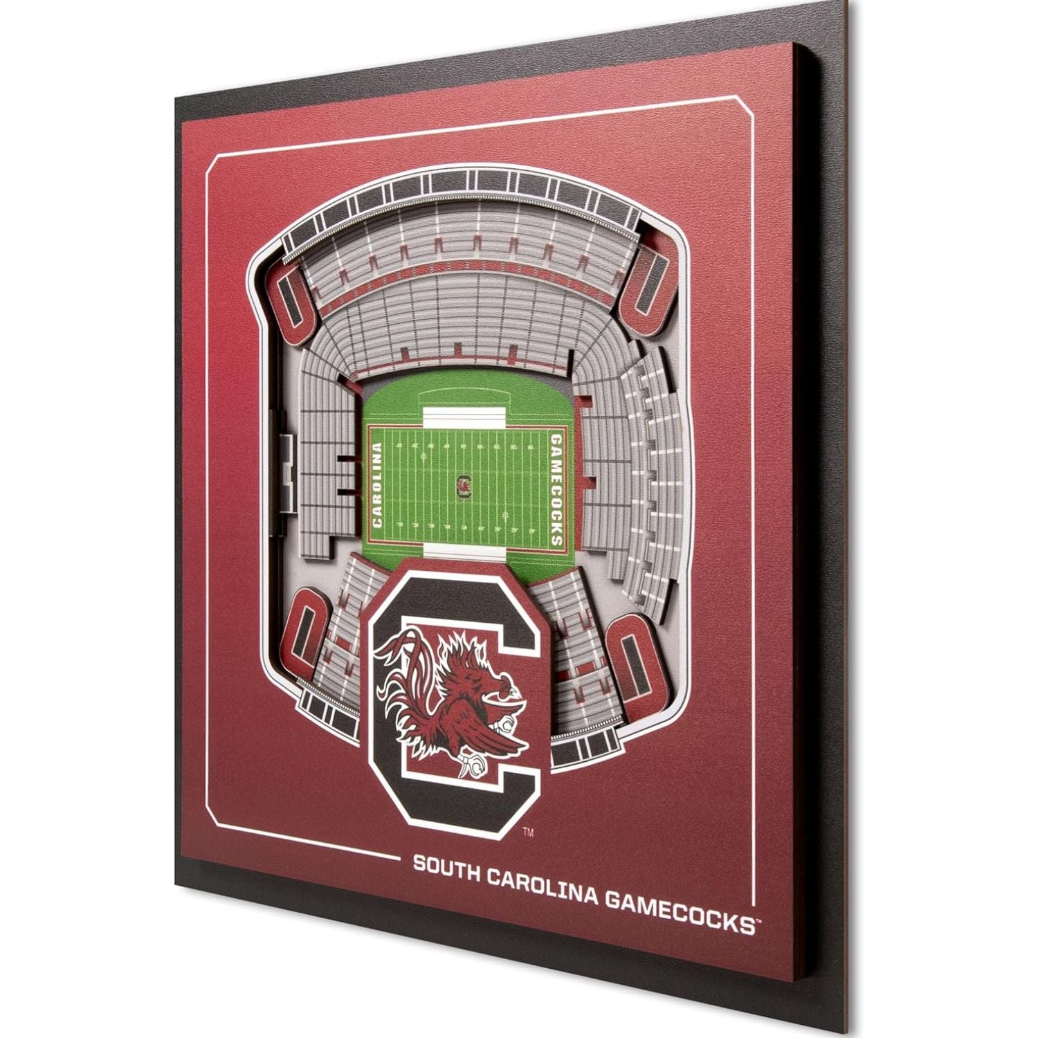 SOUTH CAROLINA GAMECOCKS GARNET STADIUM 3D WALL ART