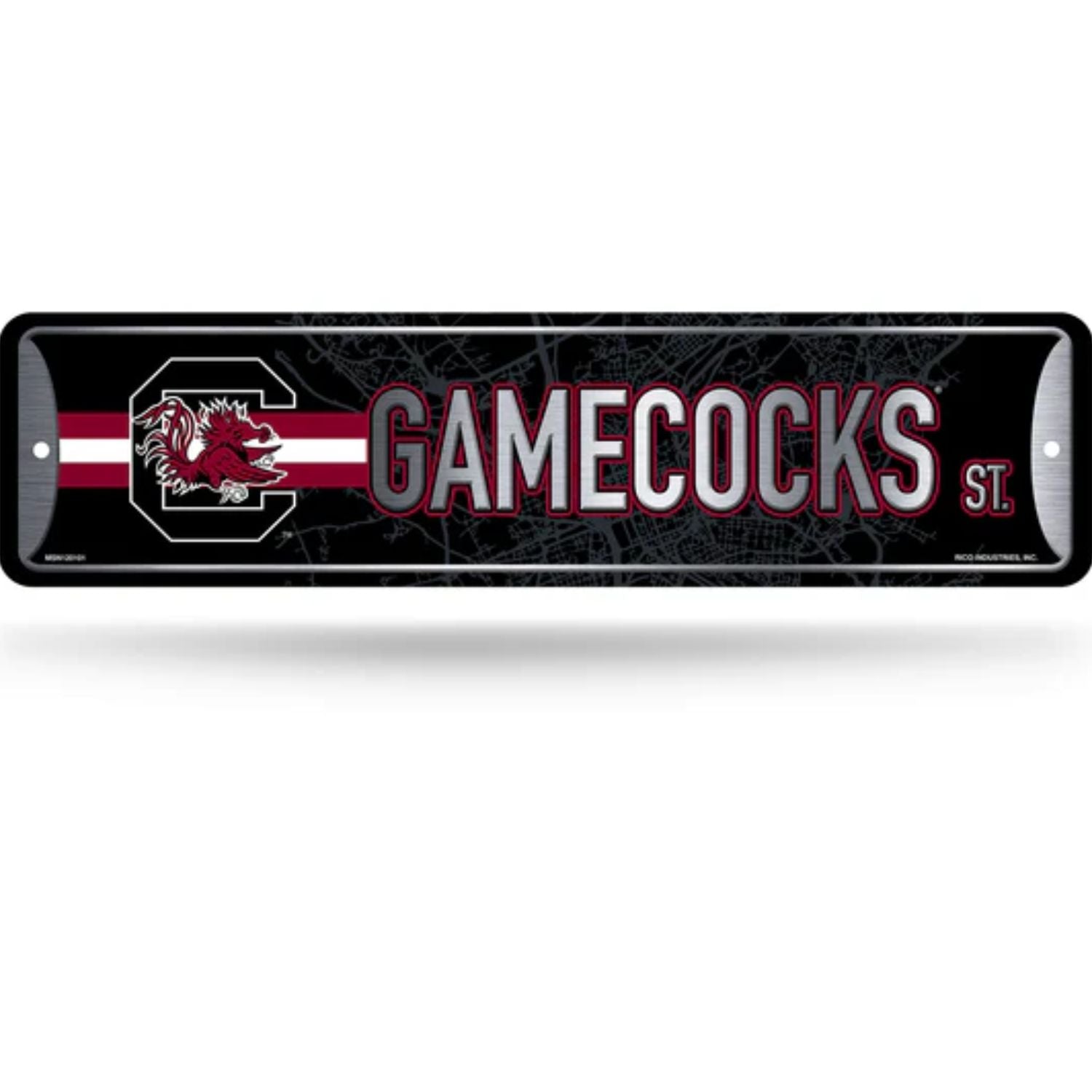 SOUTH CAROLINA GAMECOCKS BLACK GAMECOCKS MEDAL STREET SIGN