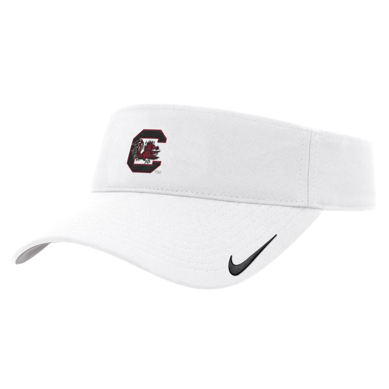 SOUTH CAROLINA GAMECOCKS WHITE BLOCK C NIKE ACE VISOR