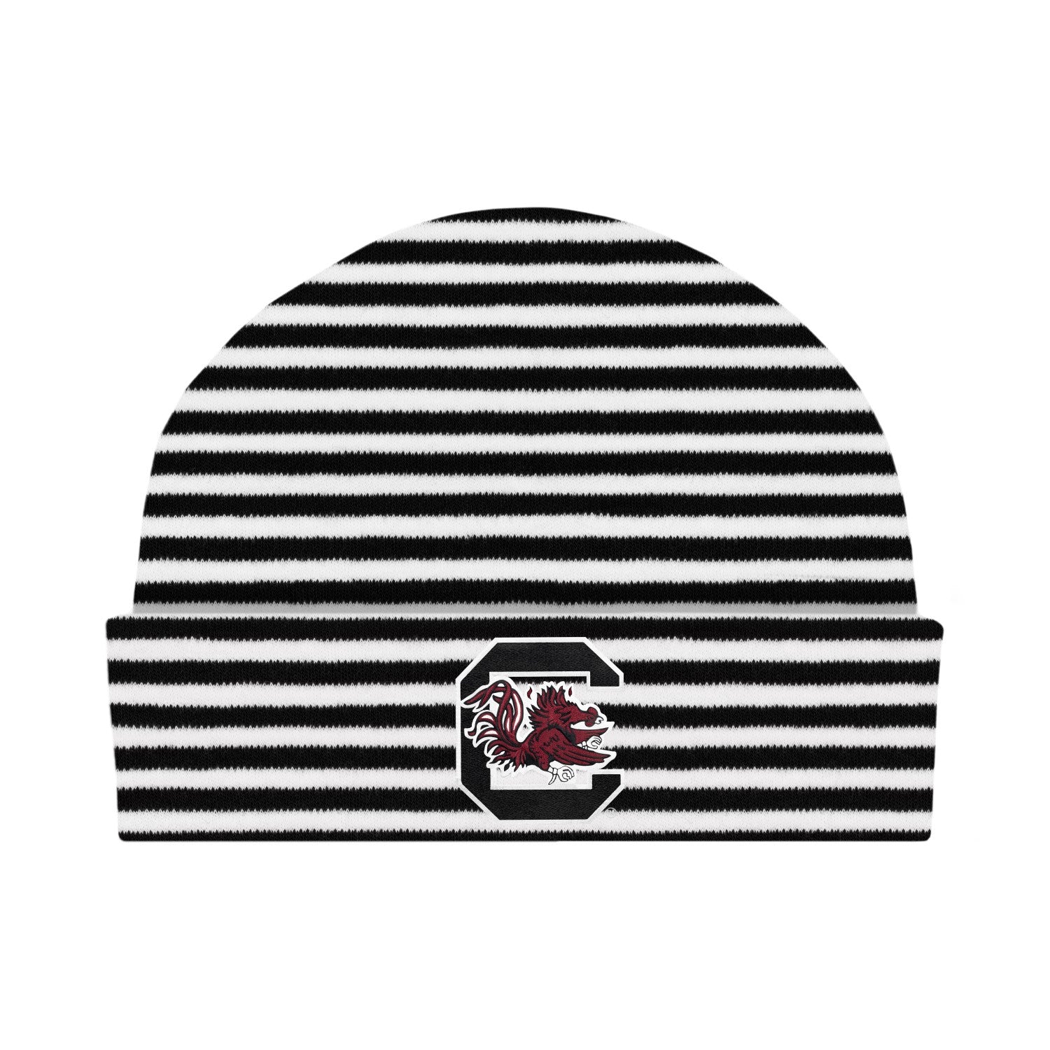 SOUTH CAROLINA GAMECOCKS BLACK AND WHITE STRIPE KNIT CAP