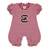 SOUTH CAROLINA GAMECOCKS GARNET STRIPE BUBBLE ROMPER