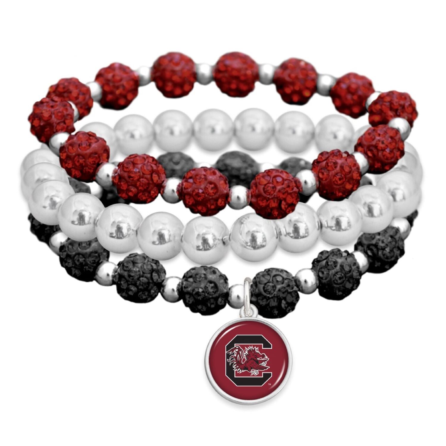 SOUTH CAROLINA SPARKLE 3-STACK BRACELET SET