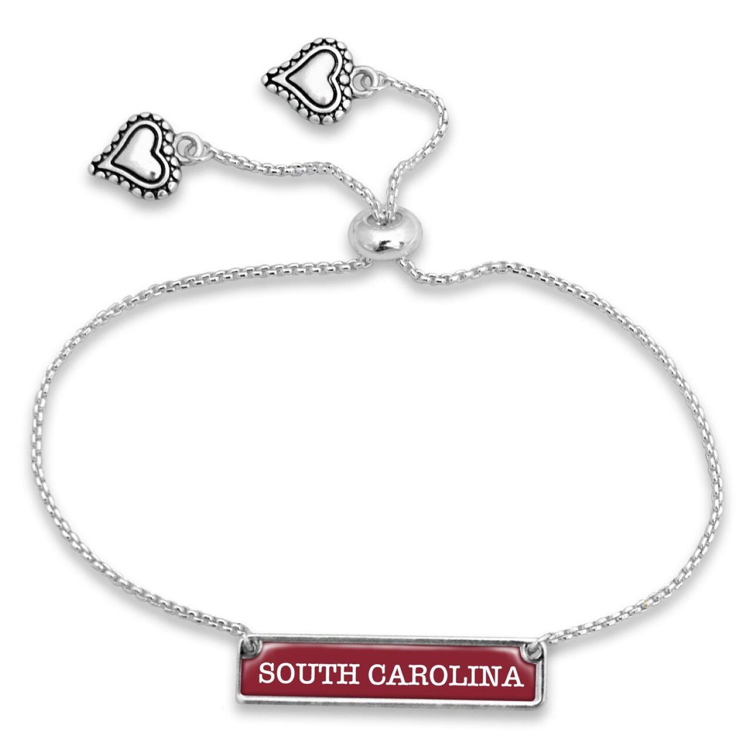 SOUTH CAROLINA NAMEPLATE SLIDER SILVER TONE BRACELET