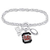 SOUTH CAROLINA SILVER TONE TOUCHDOWN BRACELET