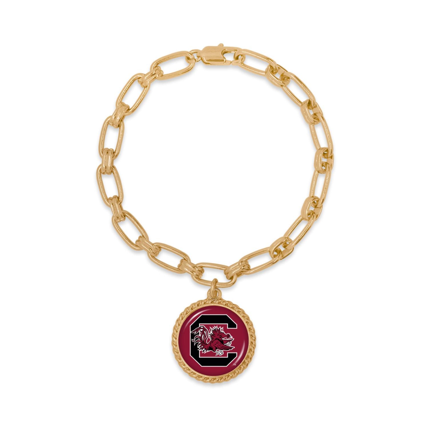 SOUTH CAROLINA GAMECOCKS GOLD PLATED C BLOCK SYDNEY BRACELET