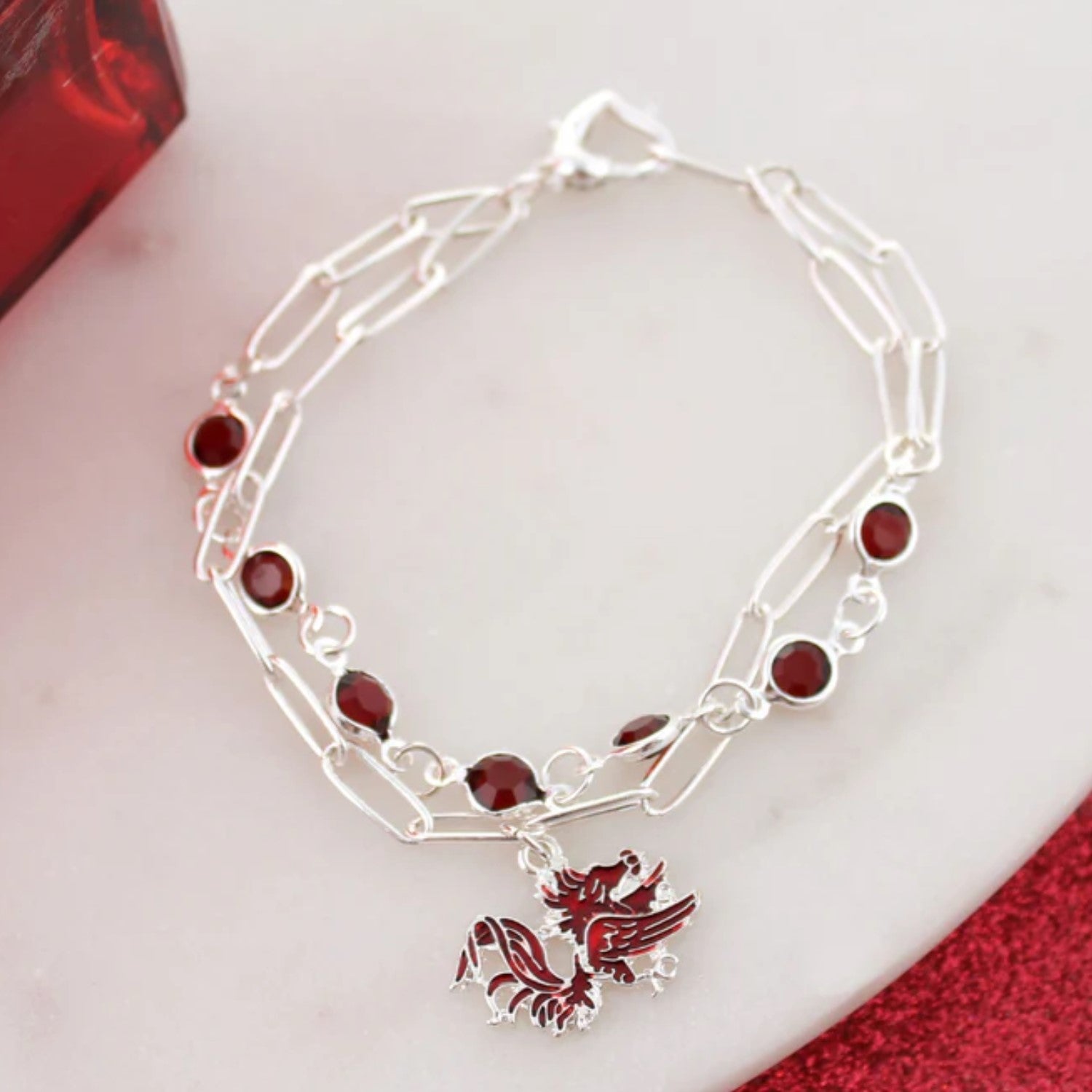 SOUTH CAROLINA GAMECOCKS PAPER CLIP BRACELET