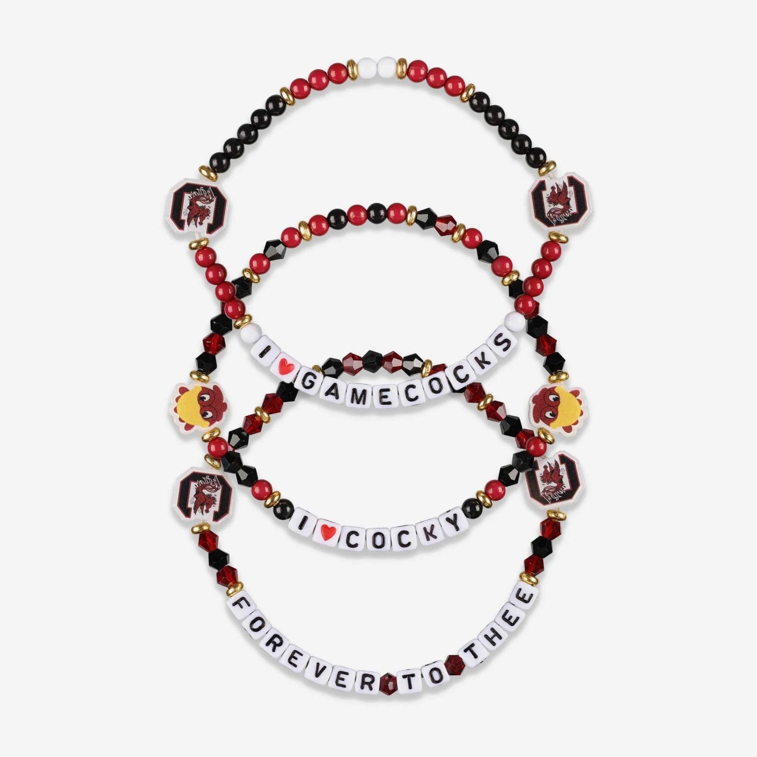 SOUTH CAROLINA GAMECOCKS 3 PACK FRIENDSHIP BRACELETS