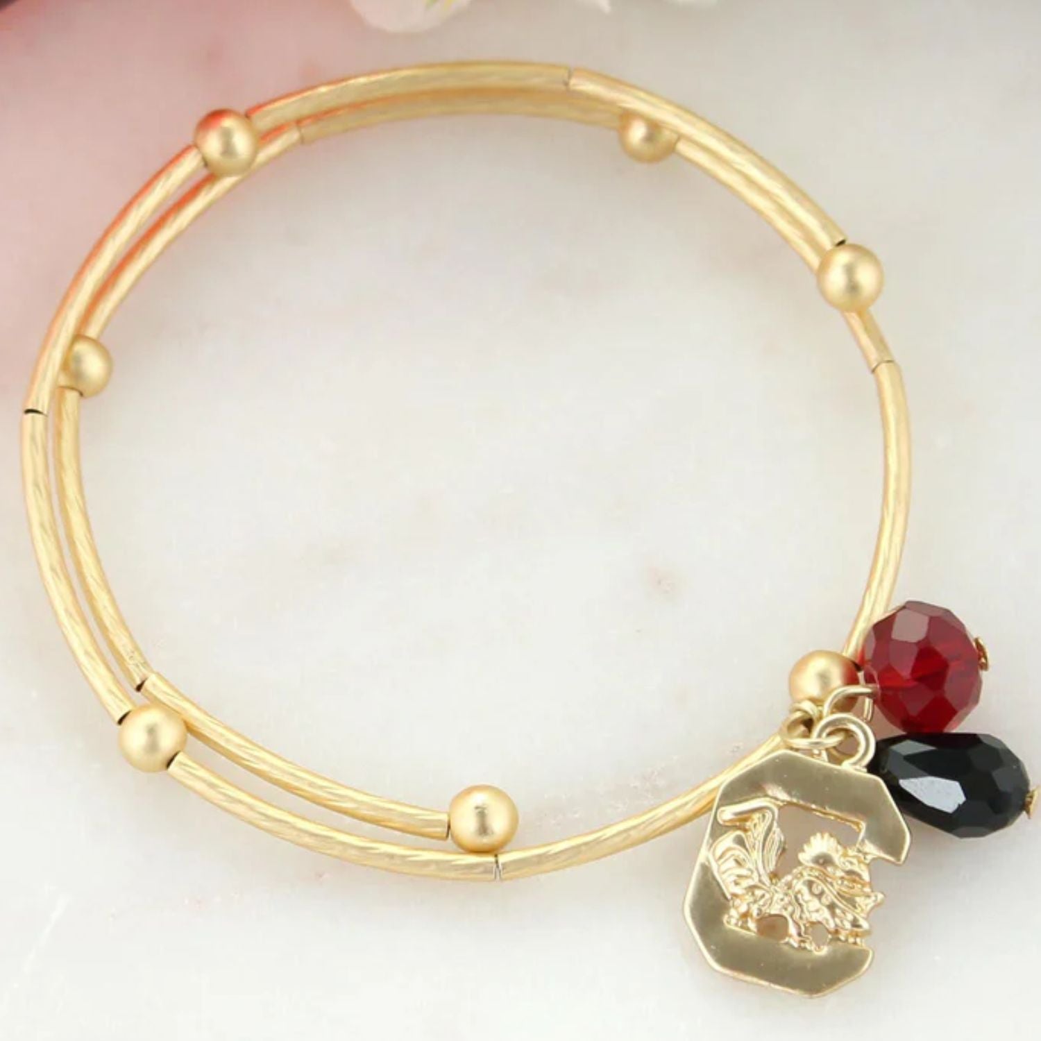 SOUTH CAROLINA GAMECOCKS GOLDTONE C BLOCK BRACELET