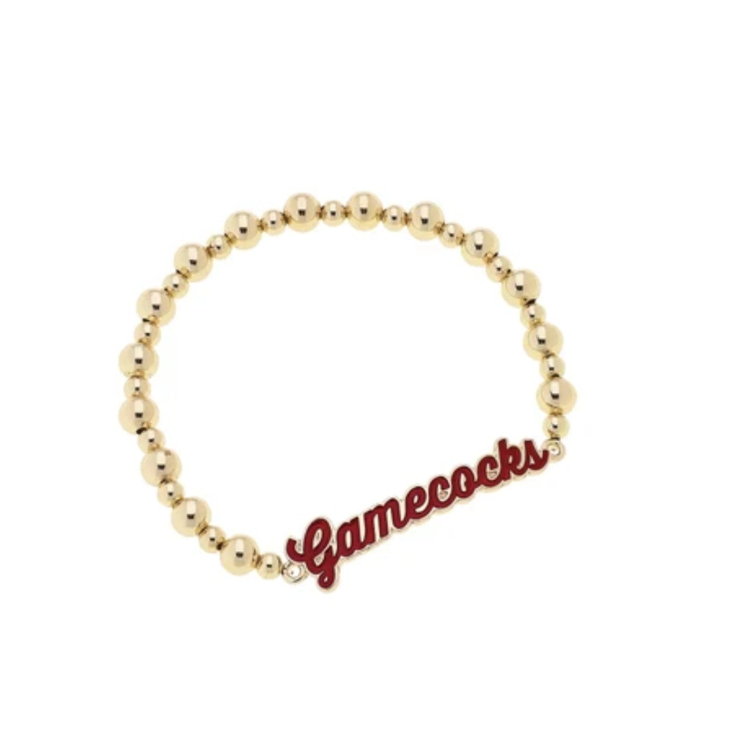 SOUTH CAROLINA GAMECOCKS GOLD TONE CURSIVE GAMECOCKS BRACELET