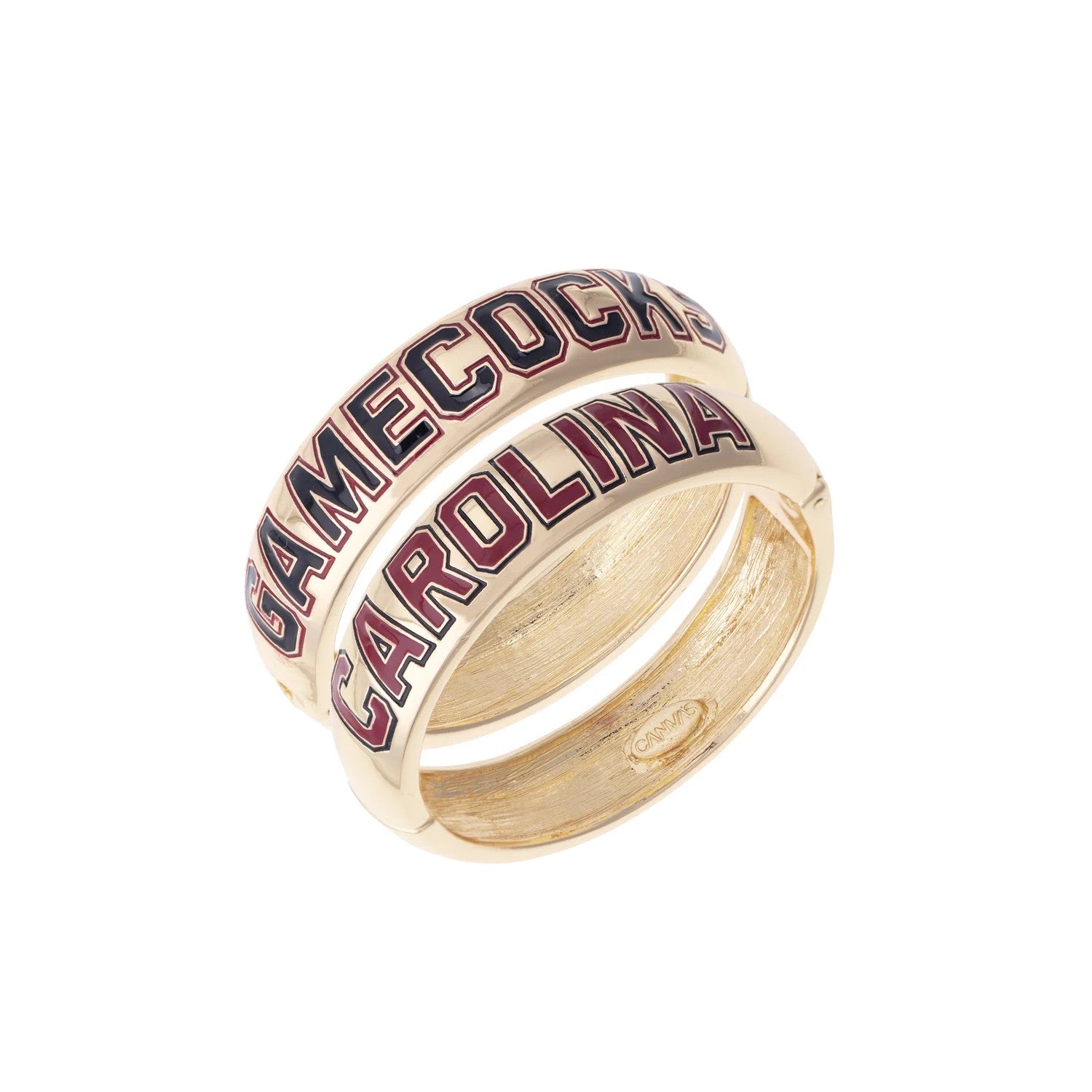SOUTH CAROLINA GAMECOCKS GOLD TONE METAL HINGE BANGLE