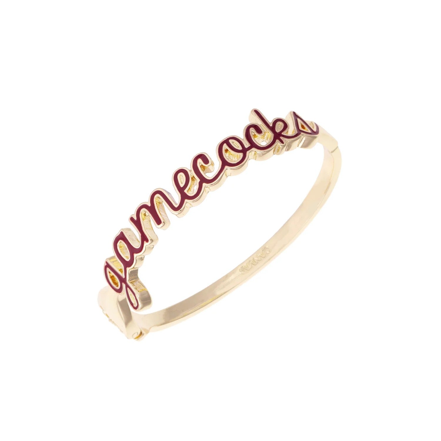 SOUTH CAROLINA GAMCOCKS GOLD TONE CURSIVE GAMECOCKS BANGLE