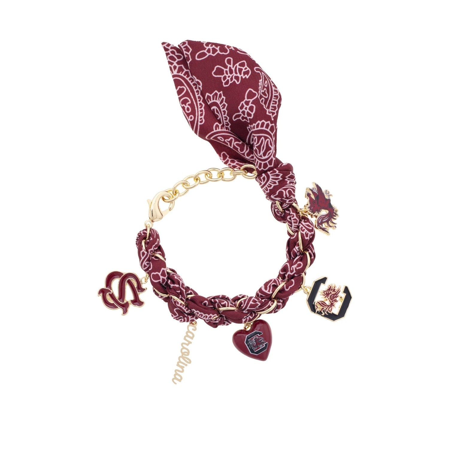 SOUTH CAROLINA GAMECOCKS BANDANA CHARM BRACELET